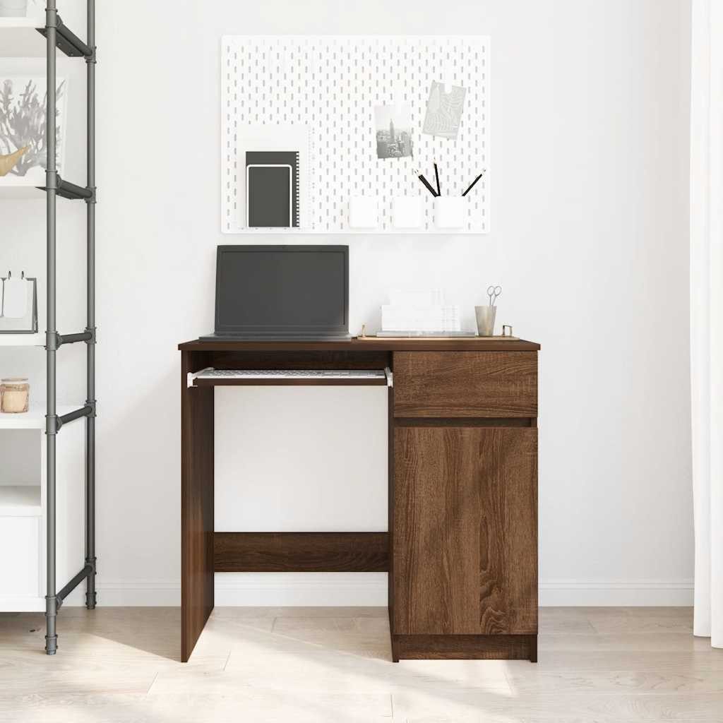 vidaXL Schreibtisch Schreibtisch Braun Eichen-Optik 86x49x76 cm Holzwerkstoff