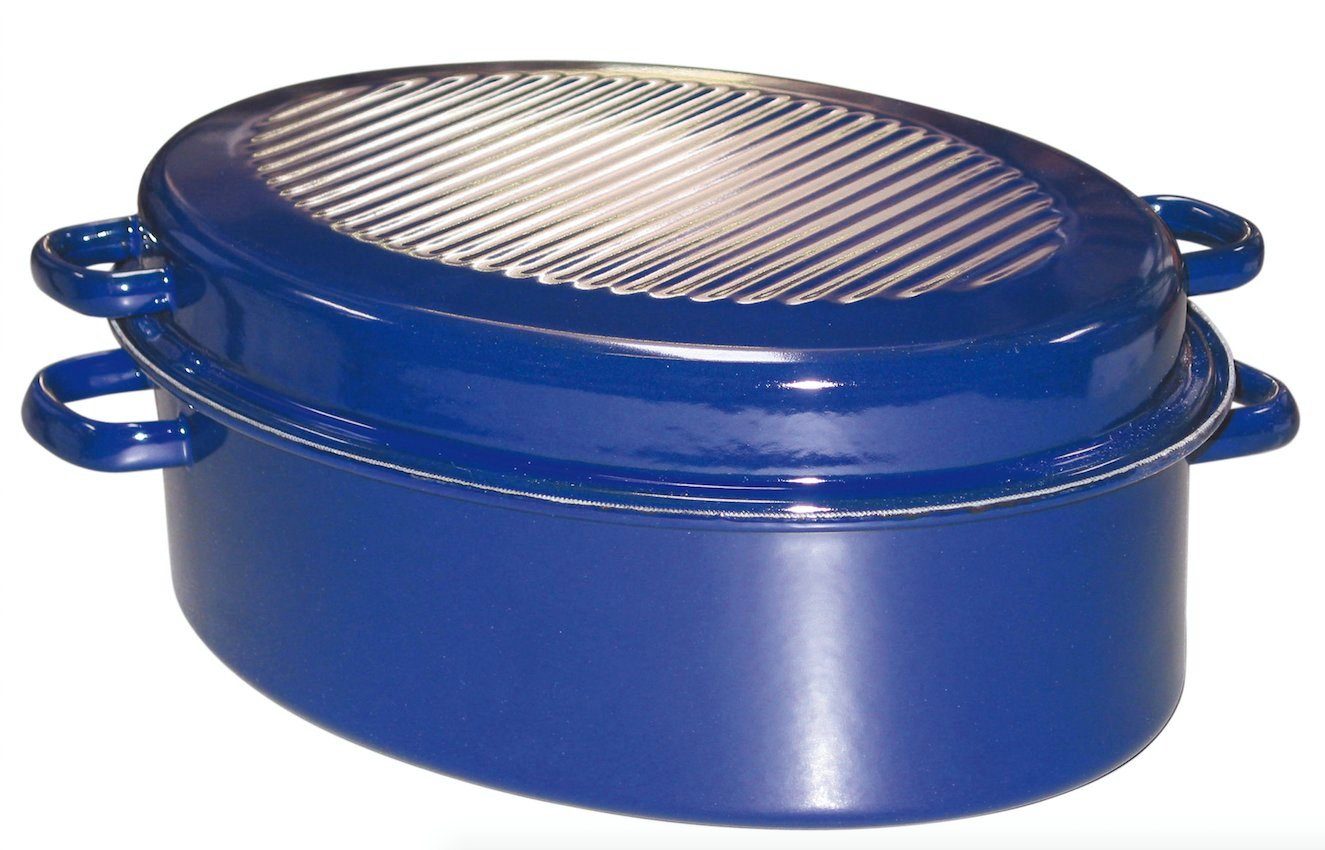 Riess Bräter Riess Gänsebräter oval, emailliertes Stahlblech (2-tlg)