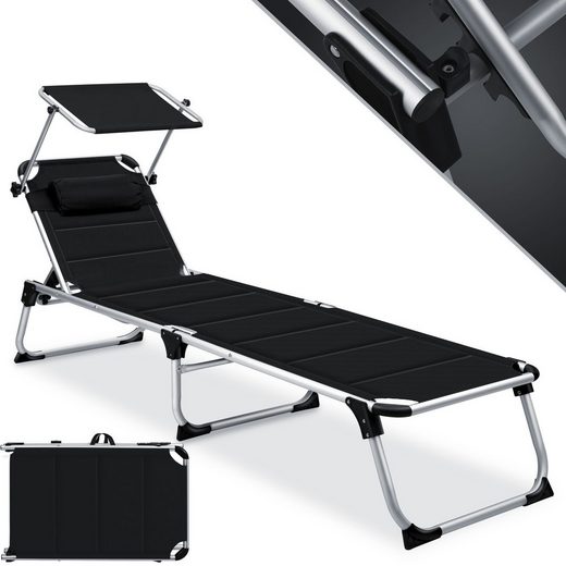 KESSER Gartenliege, Sonnenliege SUN mit Dach Gartenliege Liegestuhl