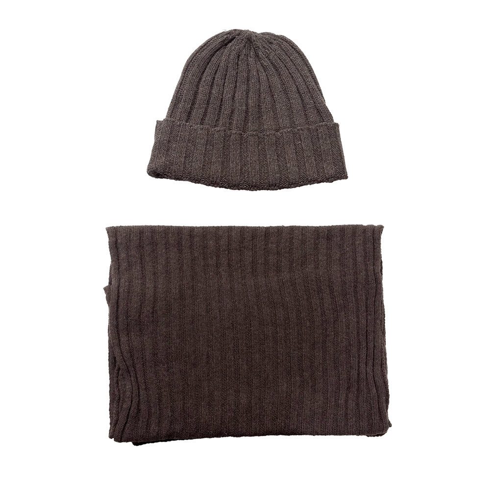 Brise Textil Mütze & Schal Mütze & Schal im Strick-Design-2-teiliges Winterset (2-teiliges Set) Anti-Pilling, Mit Fleece-Innenband (bei Mütze), Unisex