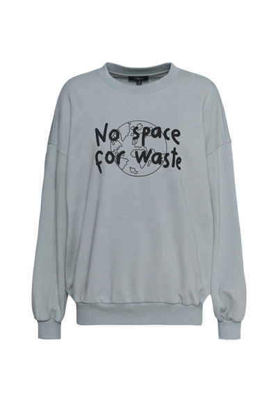 Mavi Sweatshirt No Waste Loose Fit, "No space for waste" Print, Gr. XL