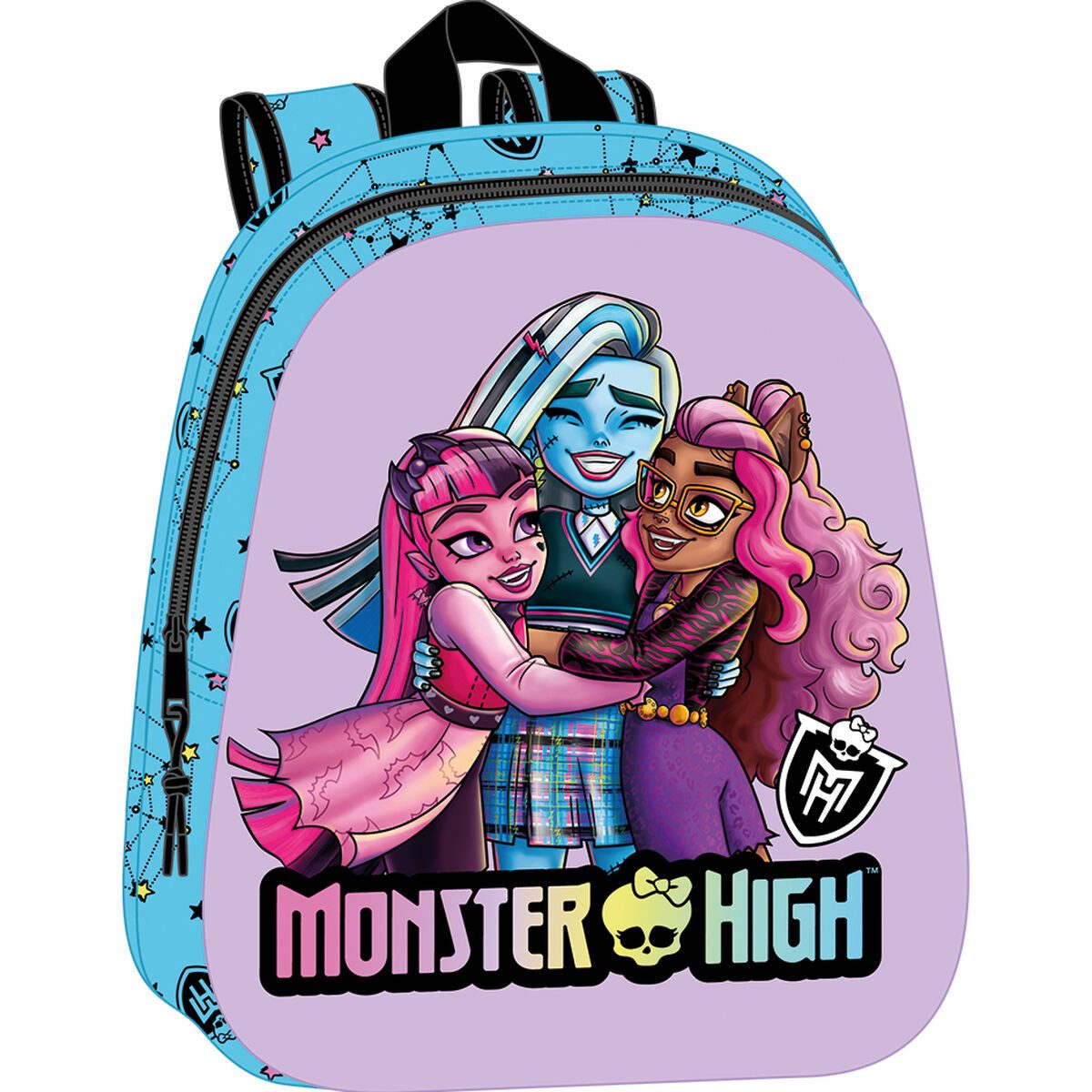 Monster High Kinderrucksack Rucksack Kinderrucksack Freizeitrucksack Monster High Blau Lila 27x33x