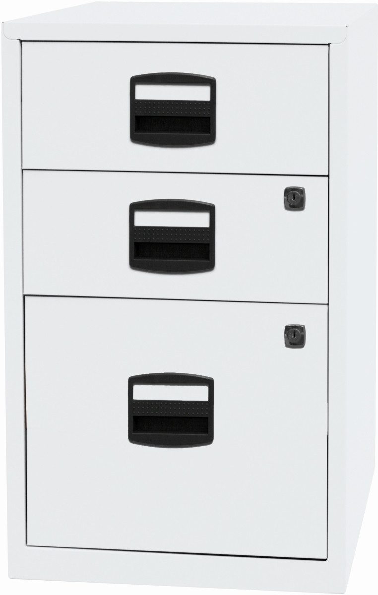 Bisley Home Hängeregisterschrank Hängeregistraturschrank 3 Schübe verkehrsweiß