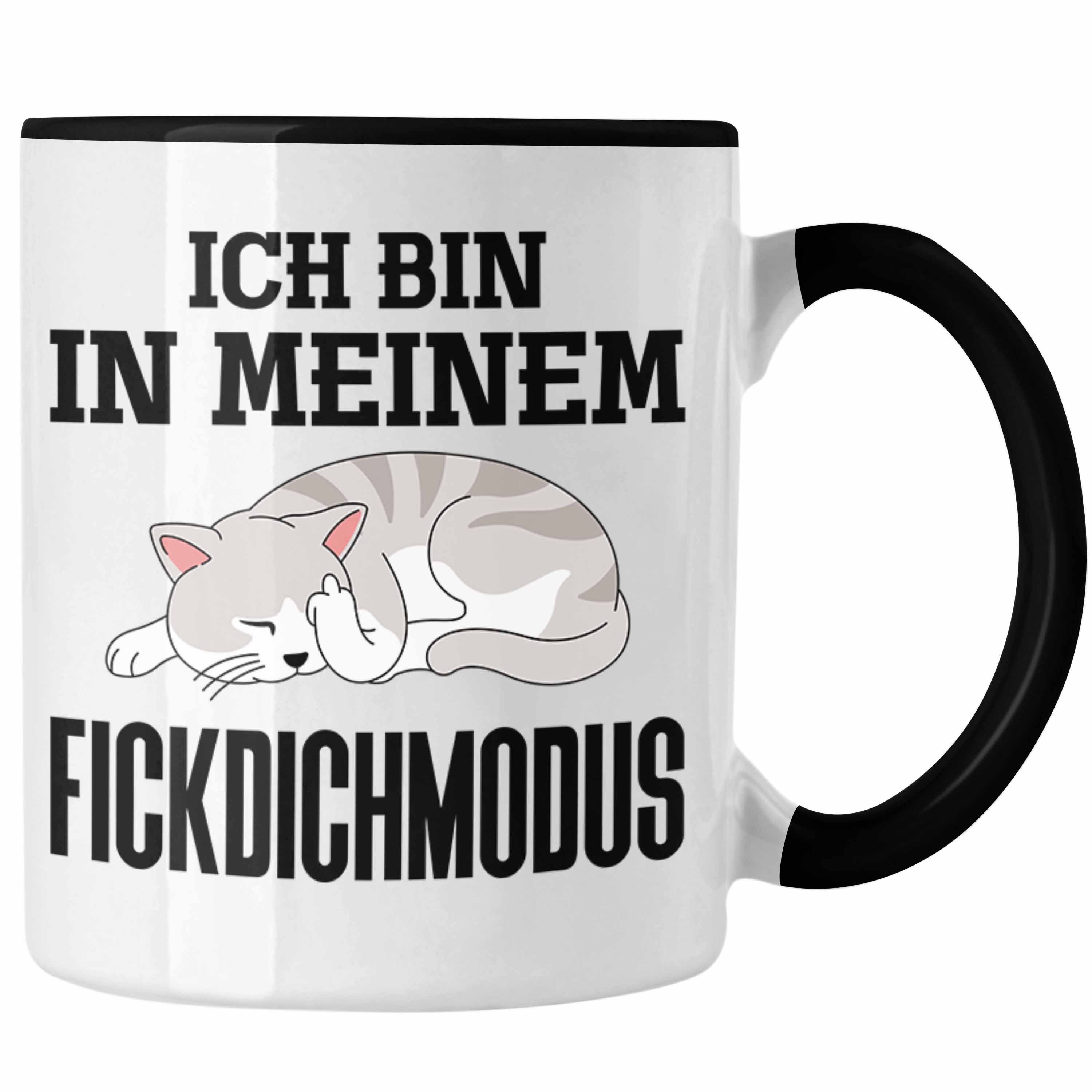 Trendation Dich Männer F** Schwarz Trendation Tassen Lustig Meinem Ich Bin Becher Frauen - Geschenk Modus Tasse In Spruch Katzen Kaffeetasse Tasse