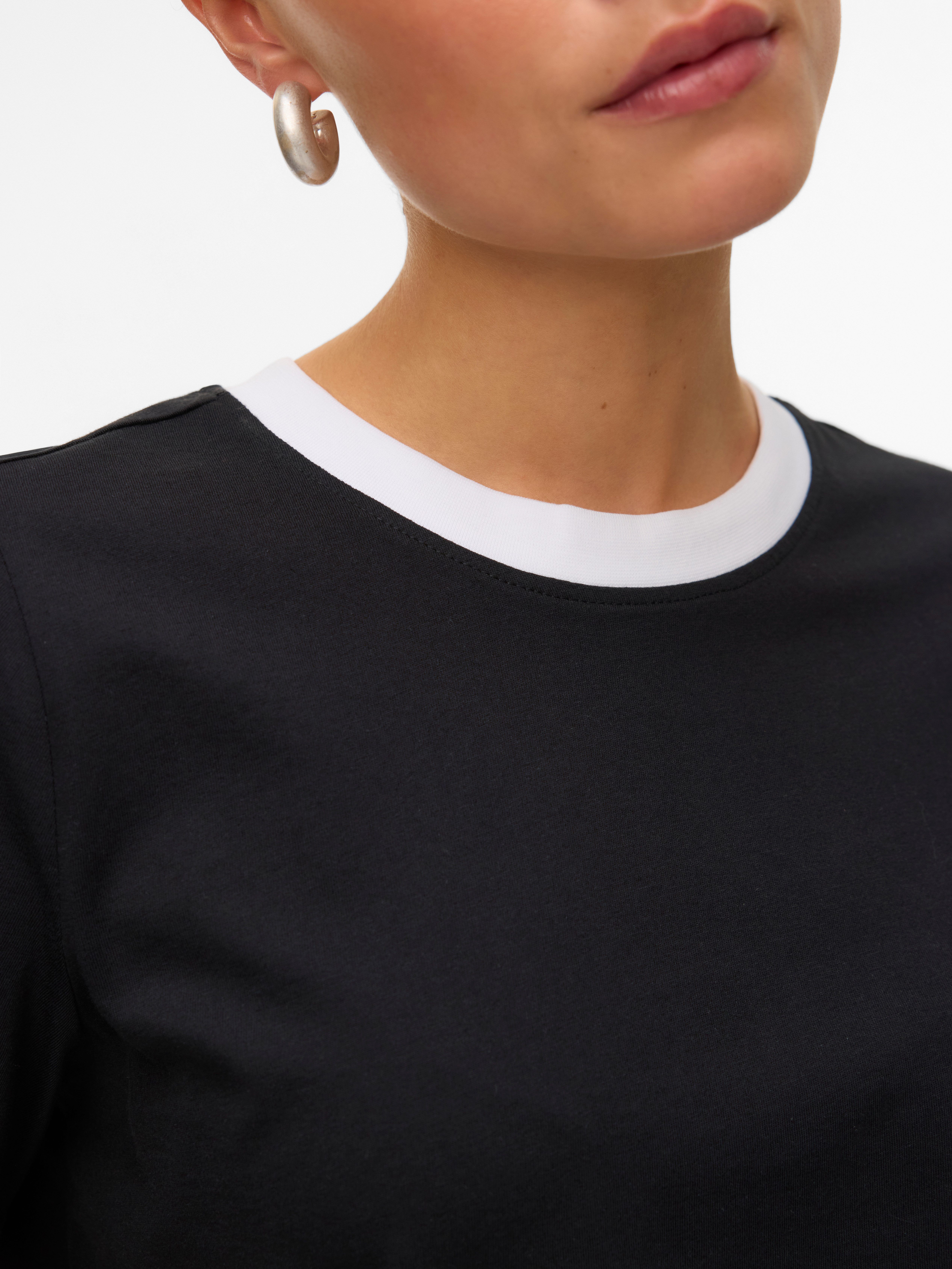 Vero Moda Kurzarmshirt VMPAULINA SS T-SHIRT GA JRS NOOS Baumwolle, regular fit