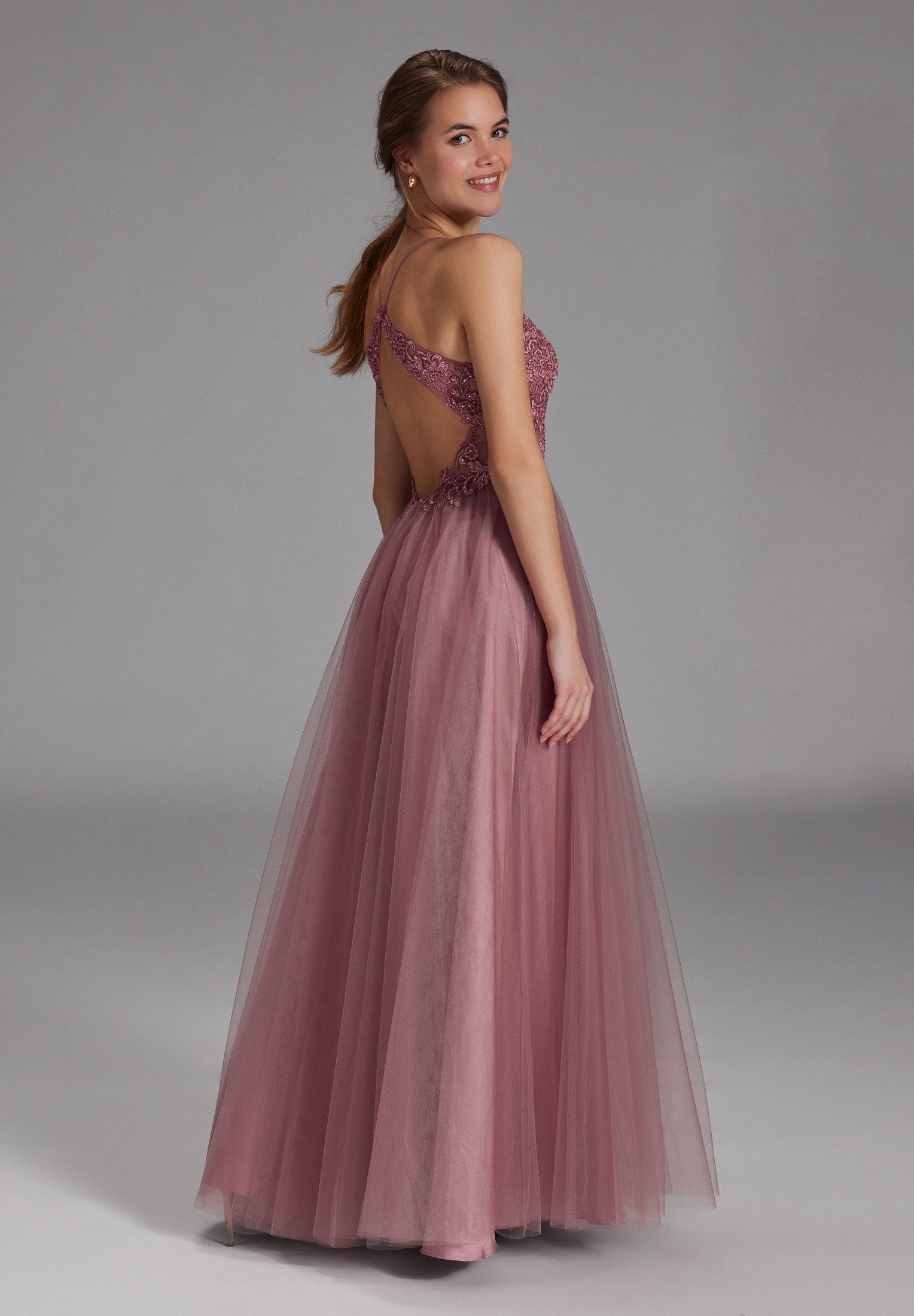 Hey Kyla Abendkleid - Tüll-Abendkleid mit Spitzenstickerei A-Linie günstig online kaufen