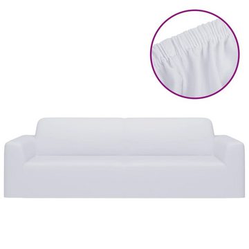 Hussen-Set Stretch Sofahusse 3-Sitzer Weiß Polyester-Jersey, furnicato