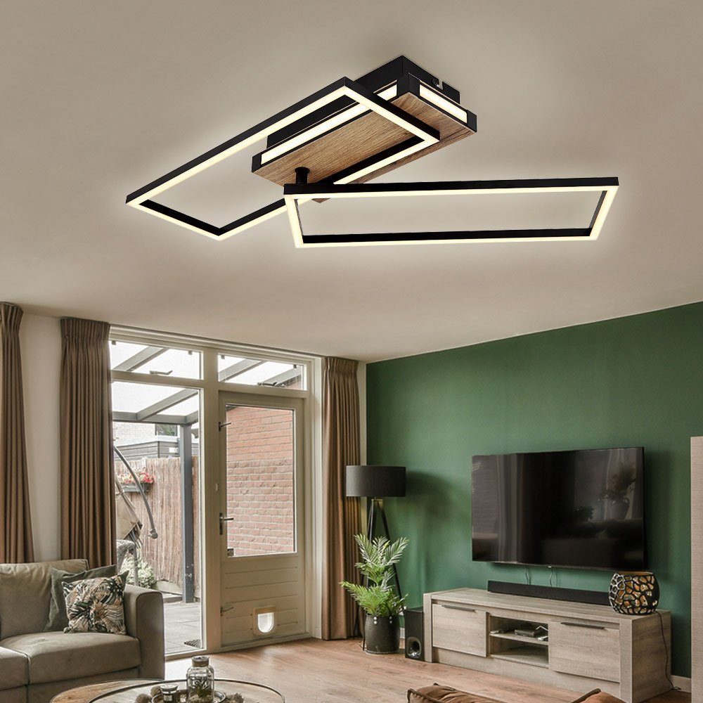 Wohnzimmerlampe Holzoptik Deckenlampe Deckenleuchte, Globo Deckenleuchte LED