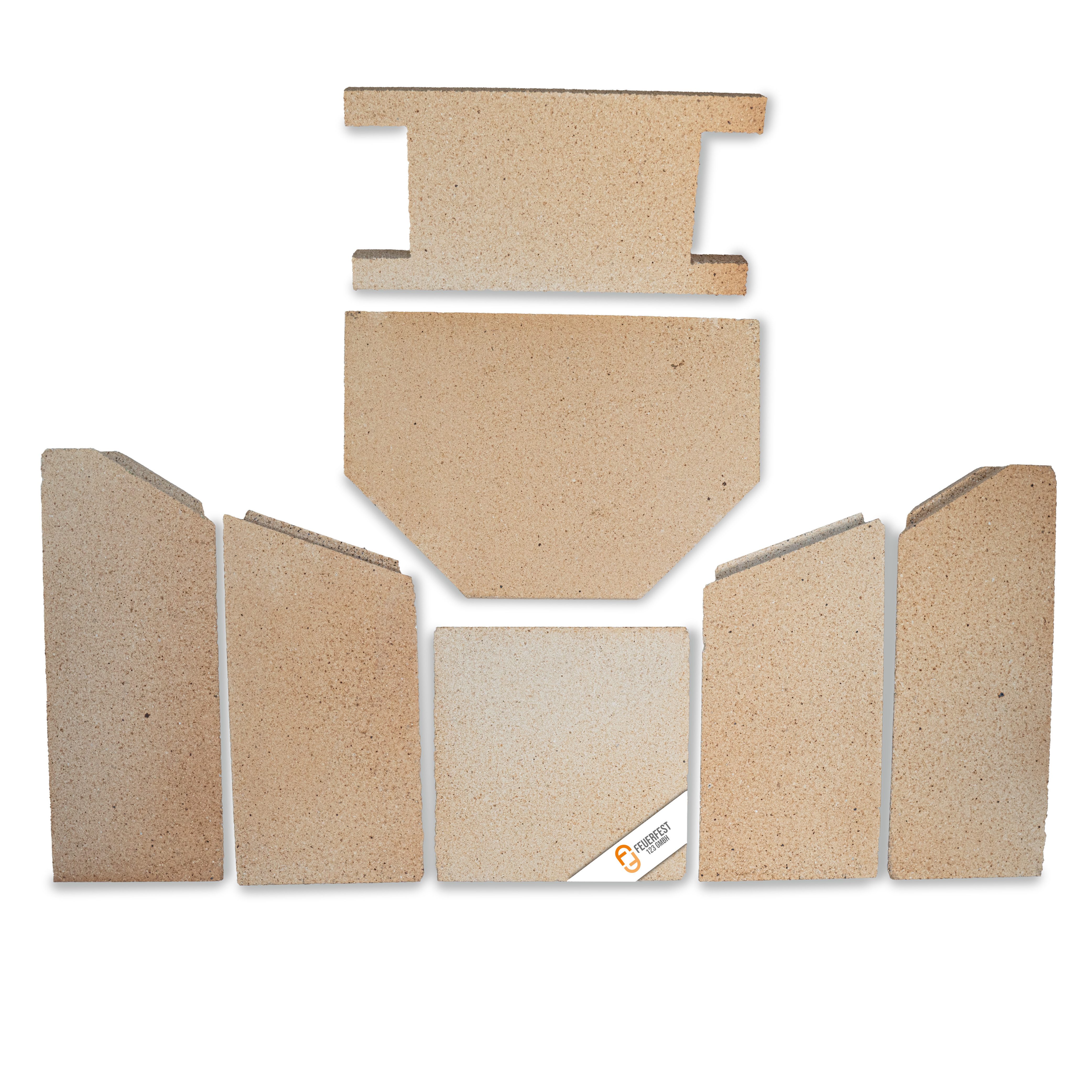 Feuerfest 123 GmbH Feuerraumplatten Kaminofenauskleidung passend für Hark*-Öfen für verschiedene Modelle, aus feuerfesten Schamotte- und Vermiculite-Platten, passgenau