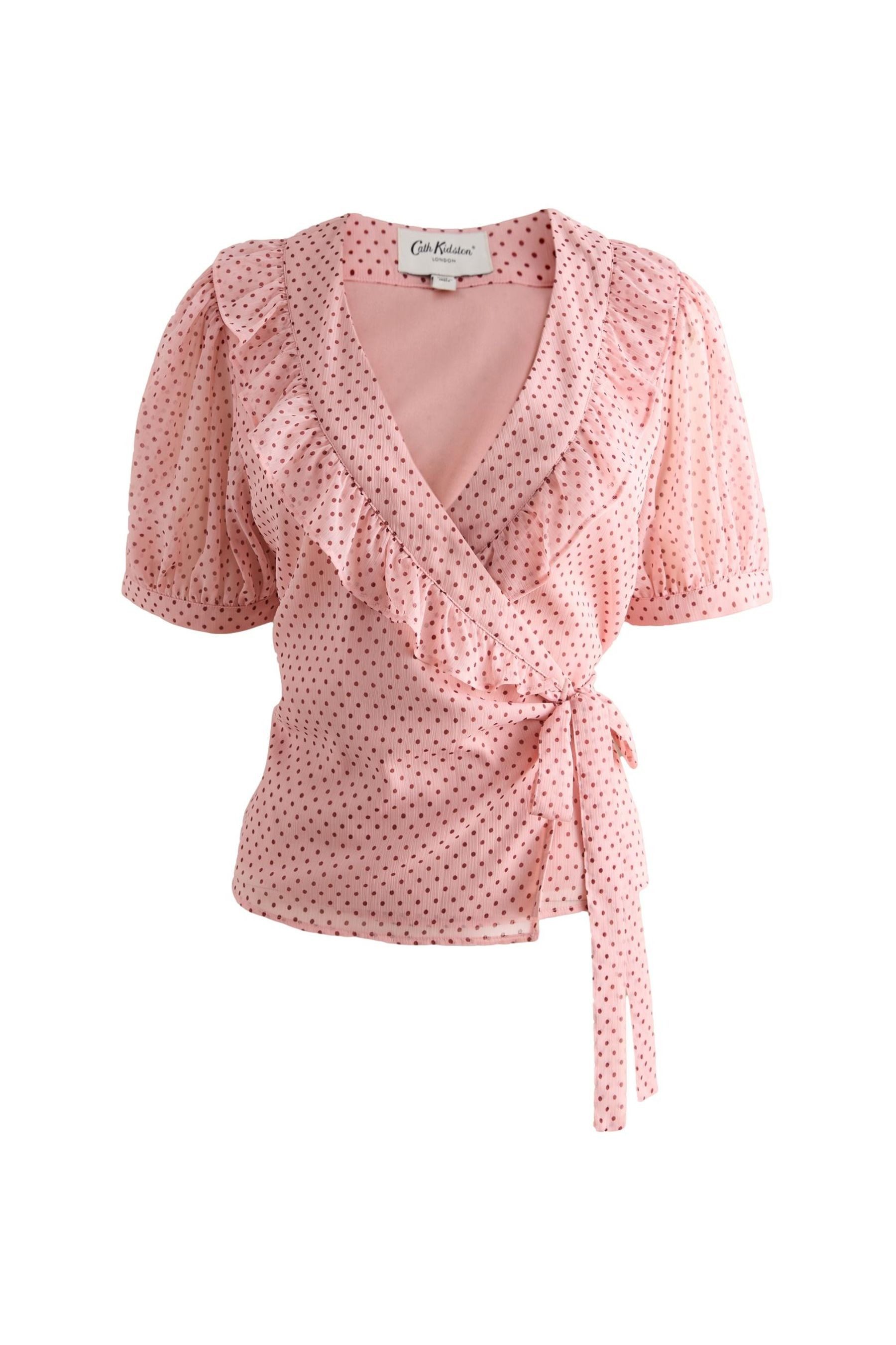 Cath Kidston Wickelbluse Cath Kidston Wickelbluse mit Puffärmeln (1-tlg)