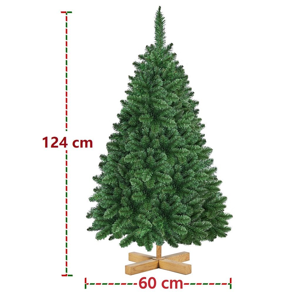 Yaheetech Künstlicher Weihnachtsbaum 124/152,5/183/213,5 cm H, Stabiler Christbaum Metallständer mit Holzmaserung