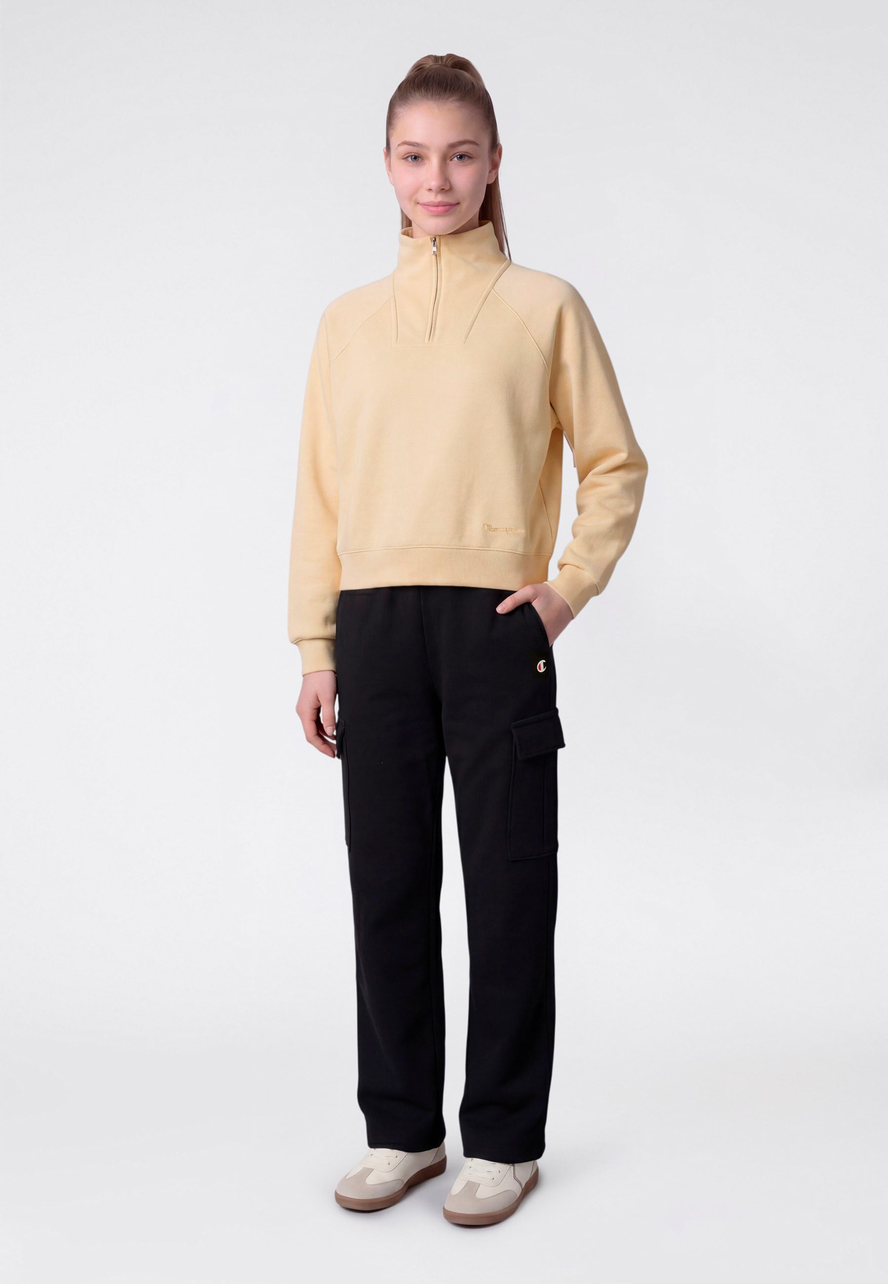 Champion Sweatshirt SPORTWEAR HALF ZIP Loose Fit mit halbem Reißverschluss, aus Baumwolle und Polyester, Loose Fit