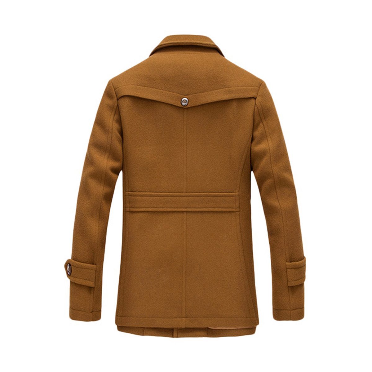 Allthemen Kurzmantel Herren Wollmix Mantel mit abnehmbarem Reverskragen günstig online kaufen