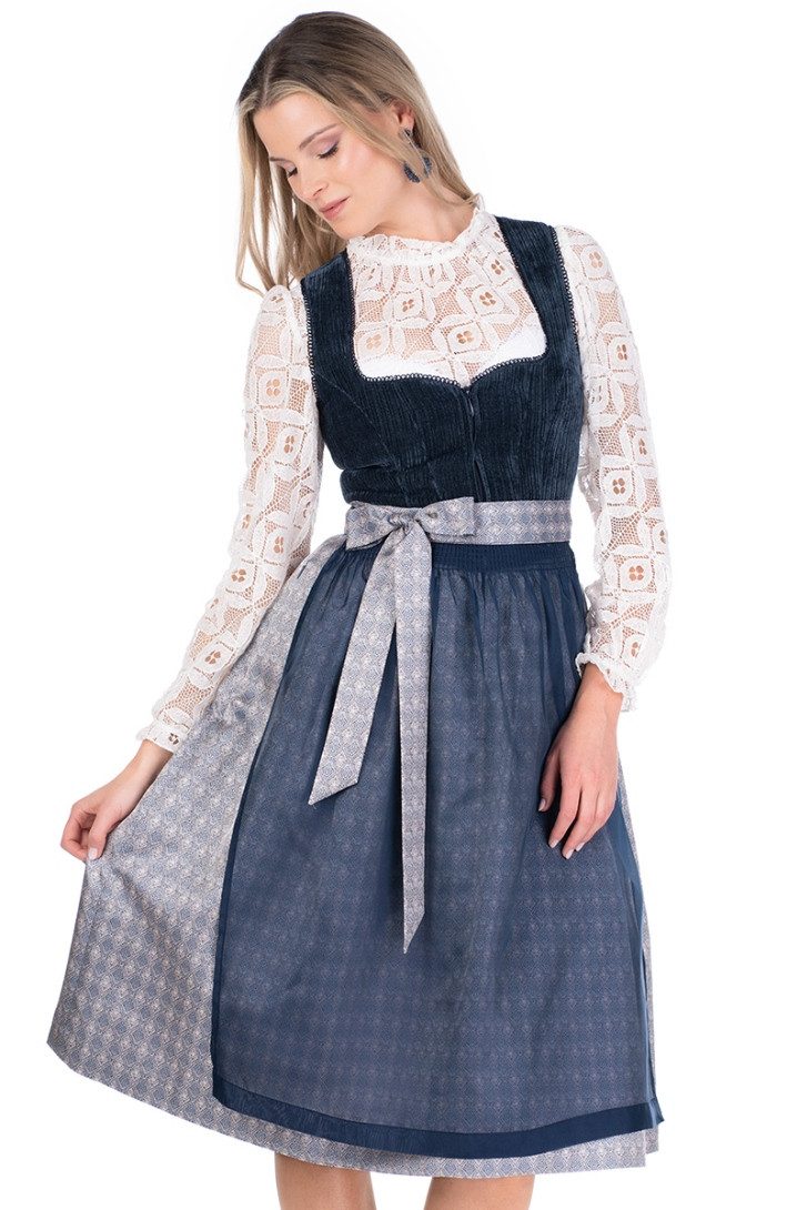 Spieth & Wensky Dirndl Cord Dirndl 2tlg. - HILDOR - dunkelblau