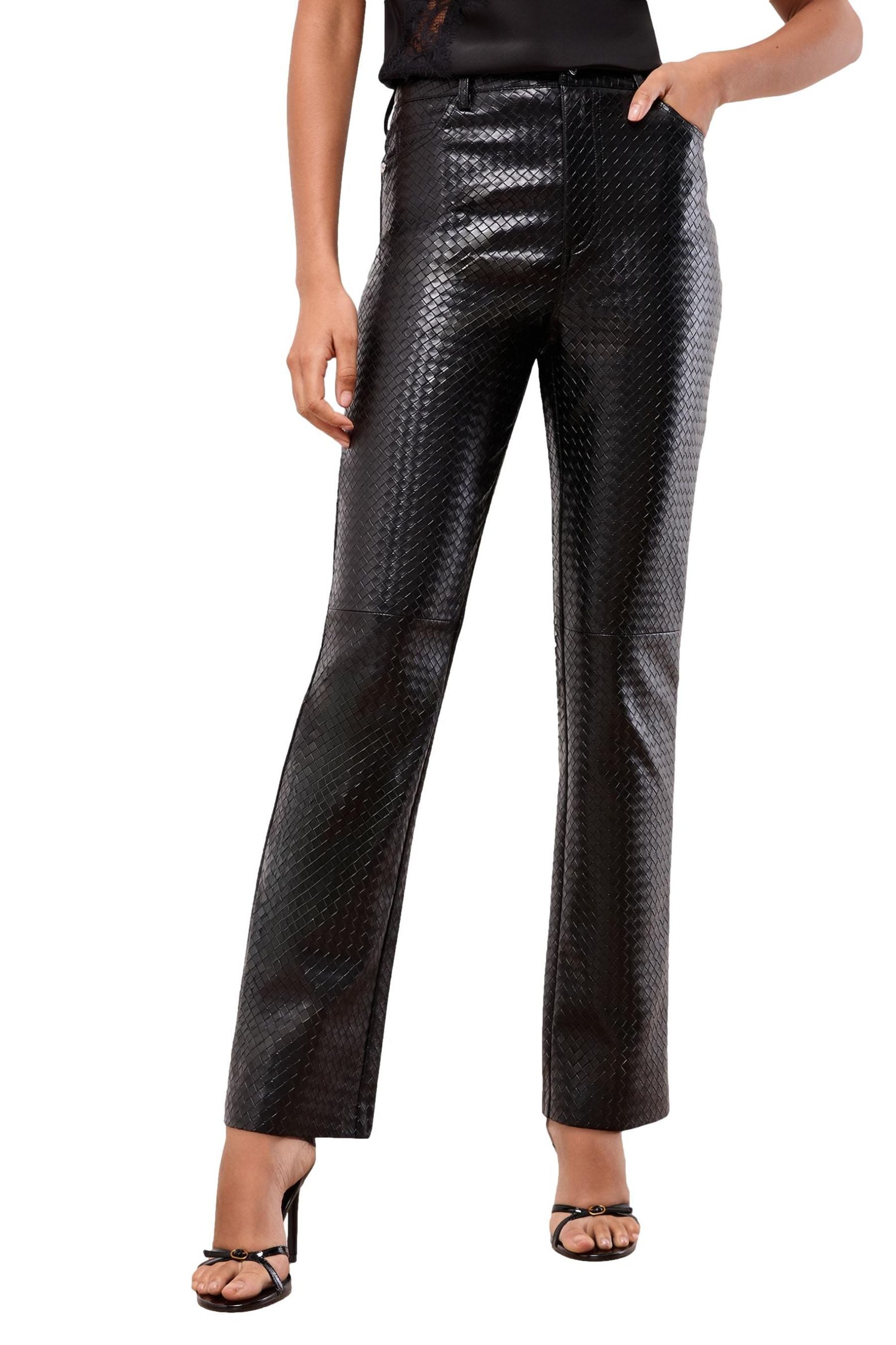 LIPSY Lederimitathose Lipsy Hose mit geradem Bein, Regular (1-tlg)