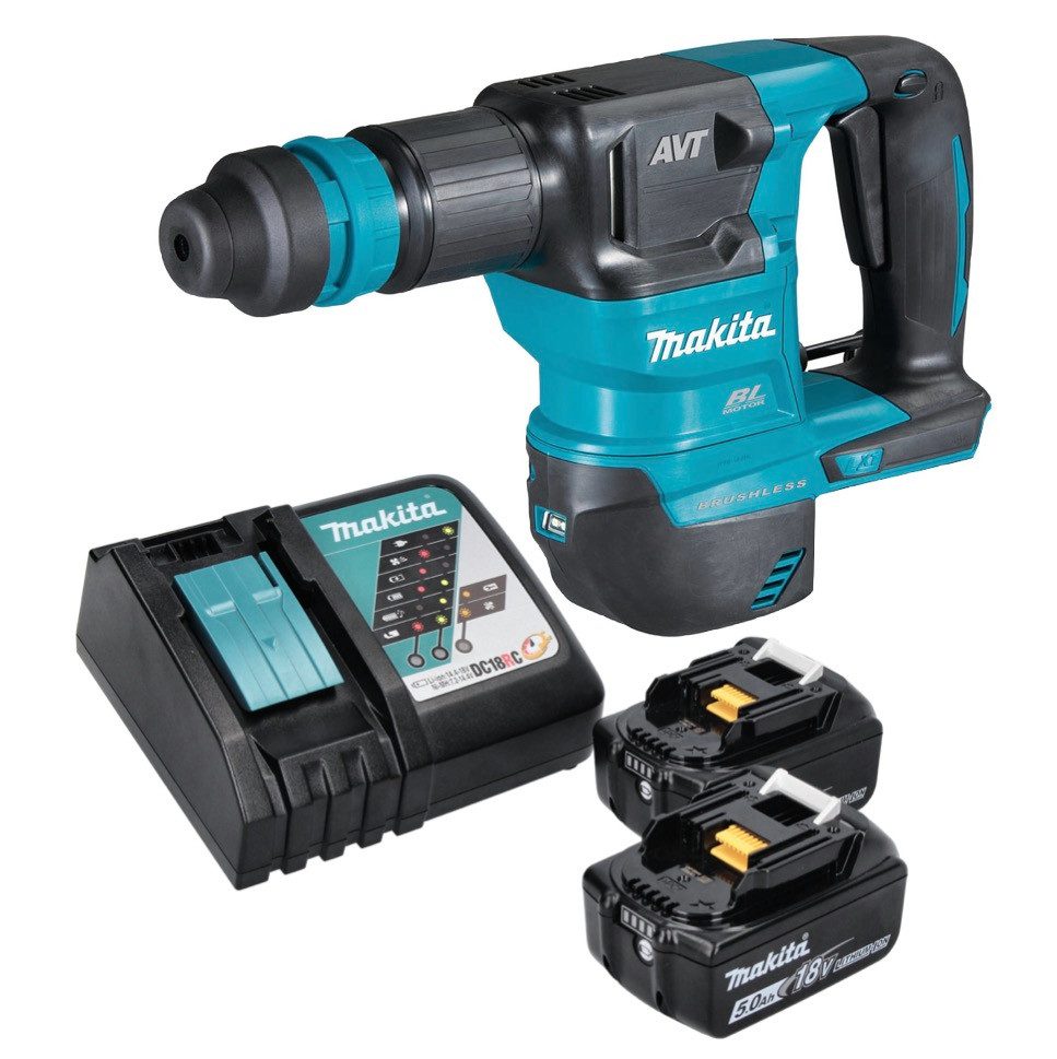 Makita Akku-Meißelhammer DHK 180 RT Akku Meißelhammer 18 V 3,1 J SDS Plus Brushless + 2x Akku