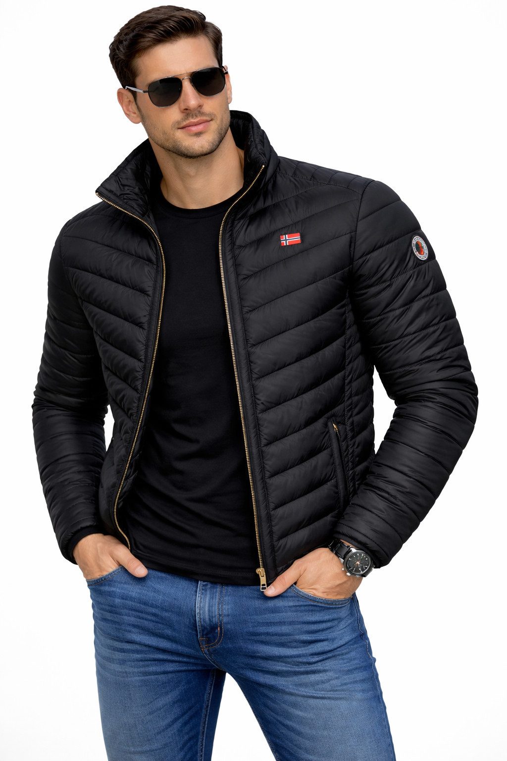Geographical Norway Steppjacke Herren Übergangsjacke Frühlings Jacke Steppjacke Jacke Leicht Outdoor