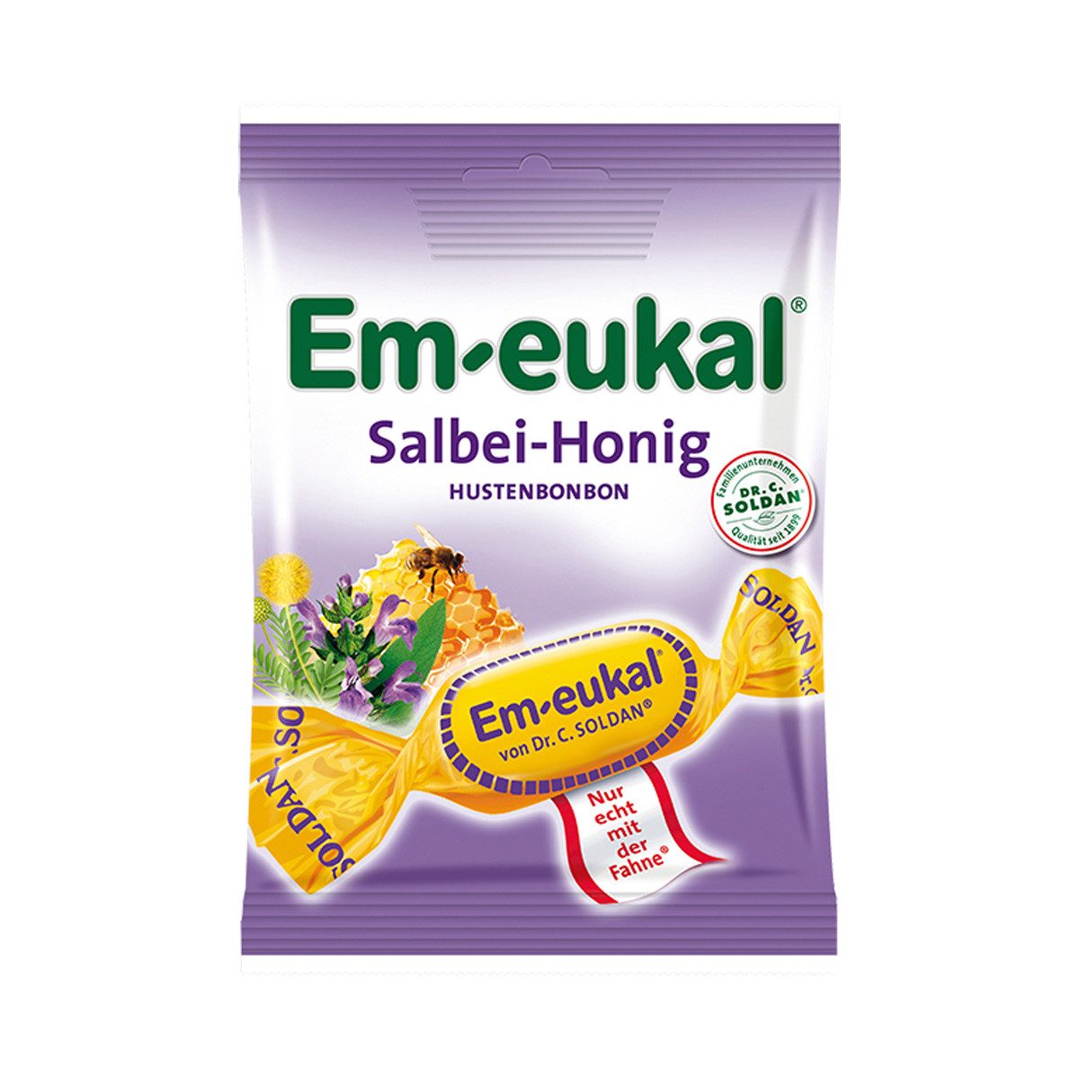 Em-eukal Süßigkeit, Em eukal Salbei Honig einzeln gewickelte kräutrige Hustenbonbons 75g