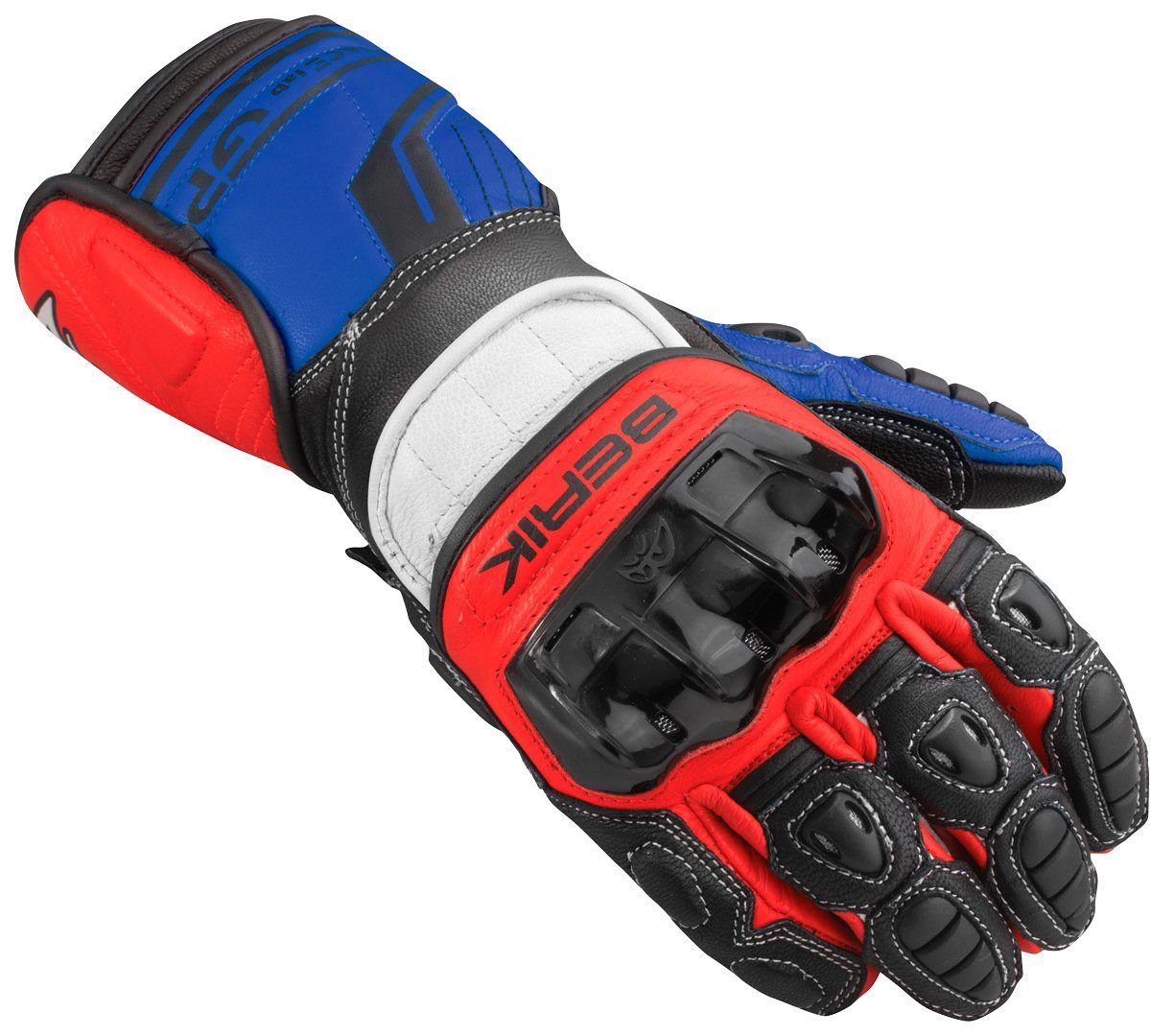 Berik TX-1 Motorradhandschuhe | Carbon Knöchelschutz Gr. M Schwarz/Rot