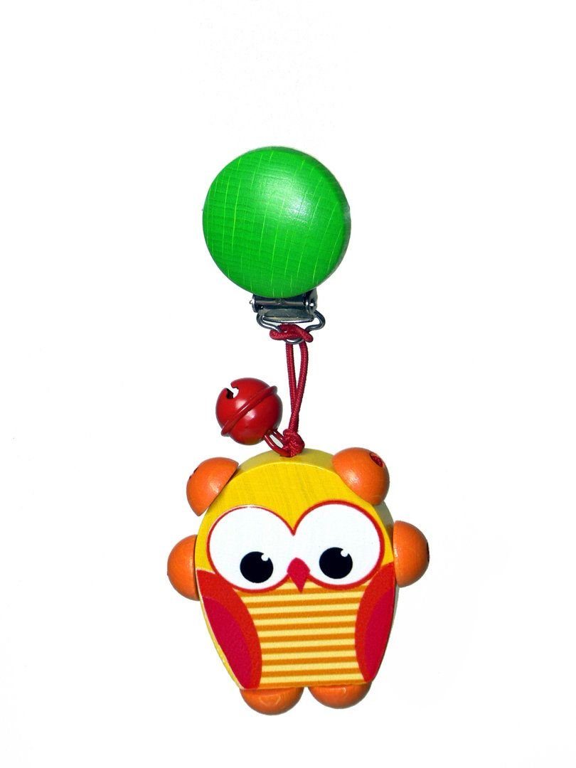 HESS SPIELZEUG Kinderwagenkette Holzspielzeug Clipfigur Eule BxLxH 60x20x140mm NEU