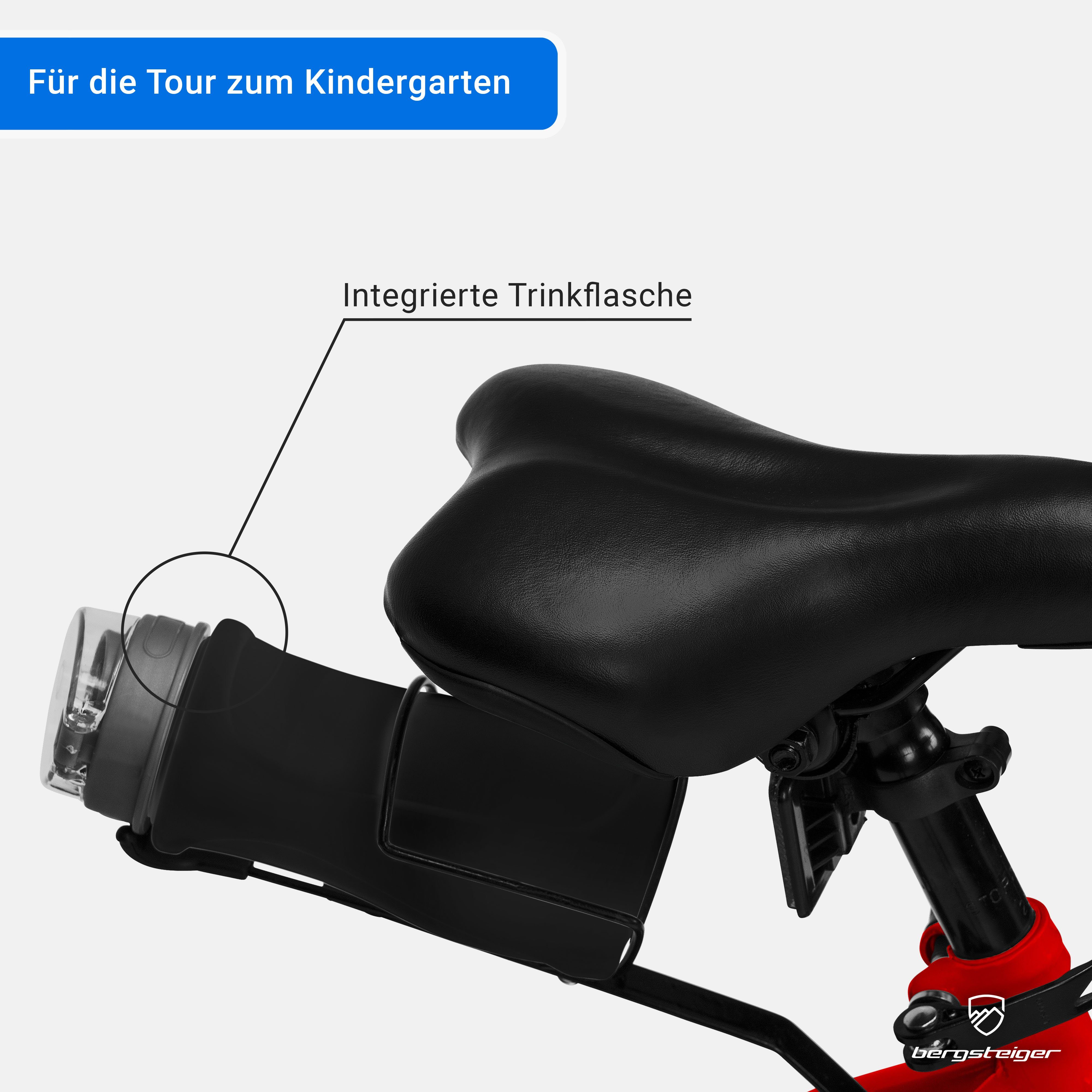 bergsteiger Kinderfahrrad Monaco 16 Zoll, geeignet für 4, 5, 6 Jahre, BMX, 1 Gang, V-Brakes, Trinkflasche
