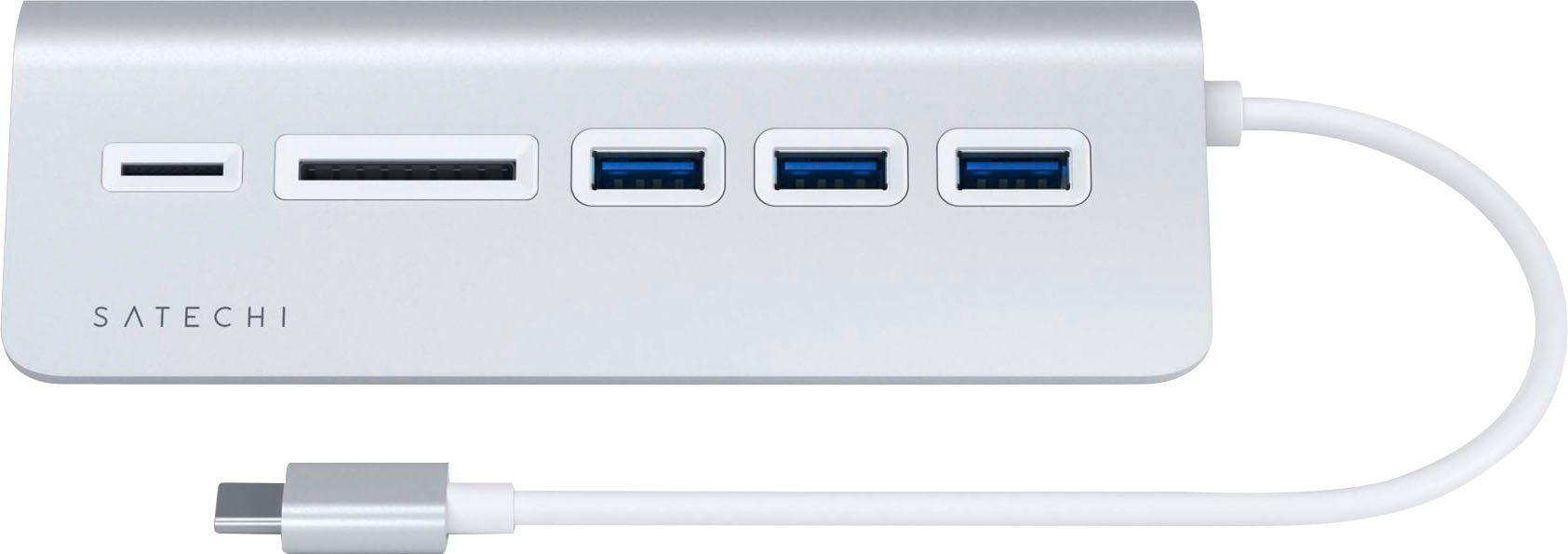 Satechi Type-C Aluminum USB Hub & Card Reader USB-Adapter USB 3.0 Typ A zu USB Typ C