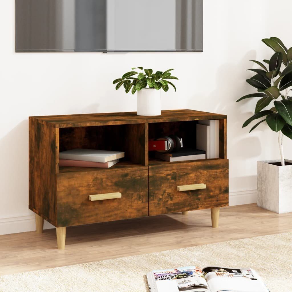 furnicato TV-Schrank Räuchereiche 80x36x50 cm Holzwerkstoff