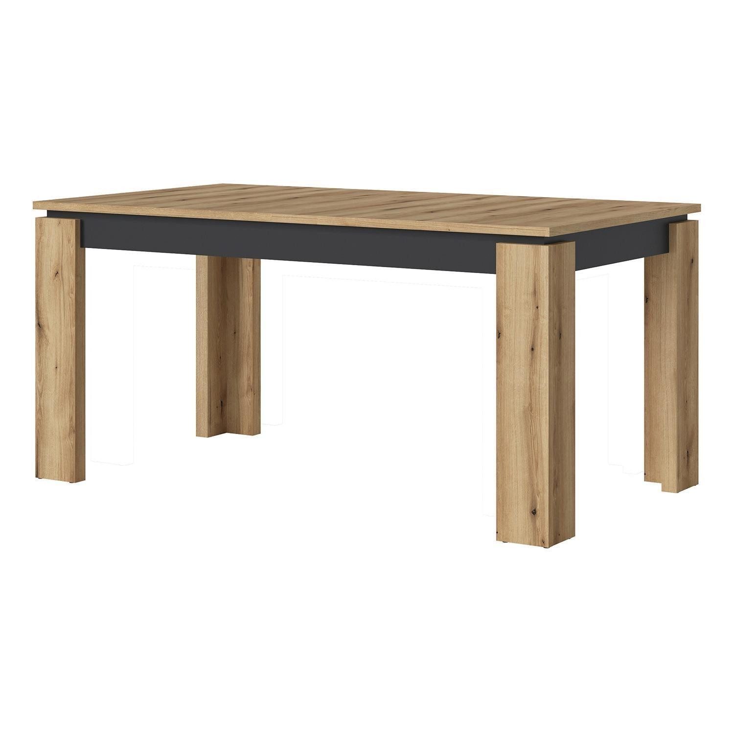 Esstisch CORTE, Ausziehbar, Coast Evoke Eiche Dekor, Grau, B 160/200 x H 77 günstig online kaufen