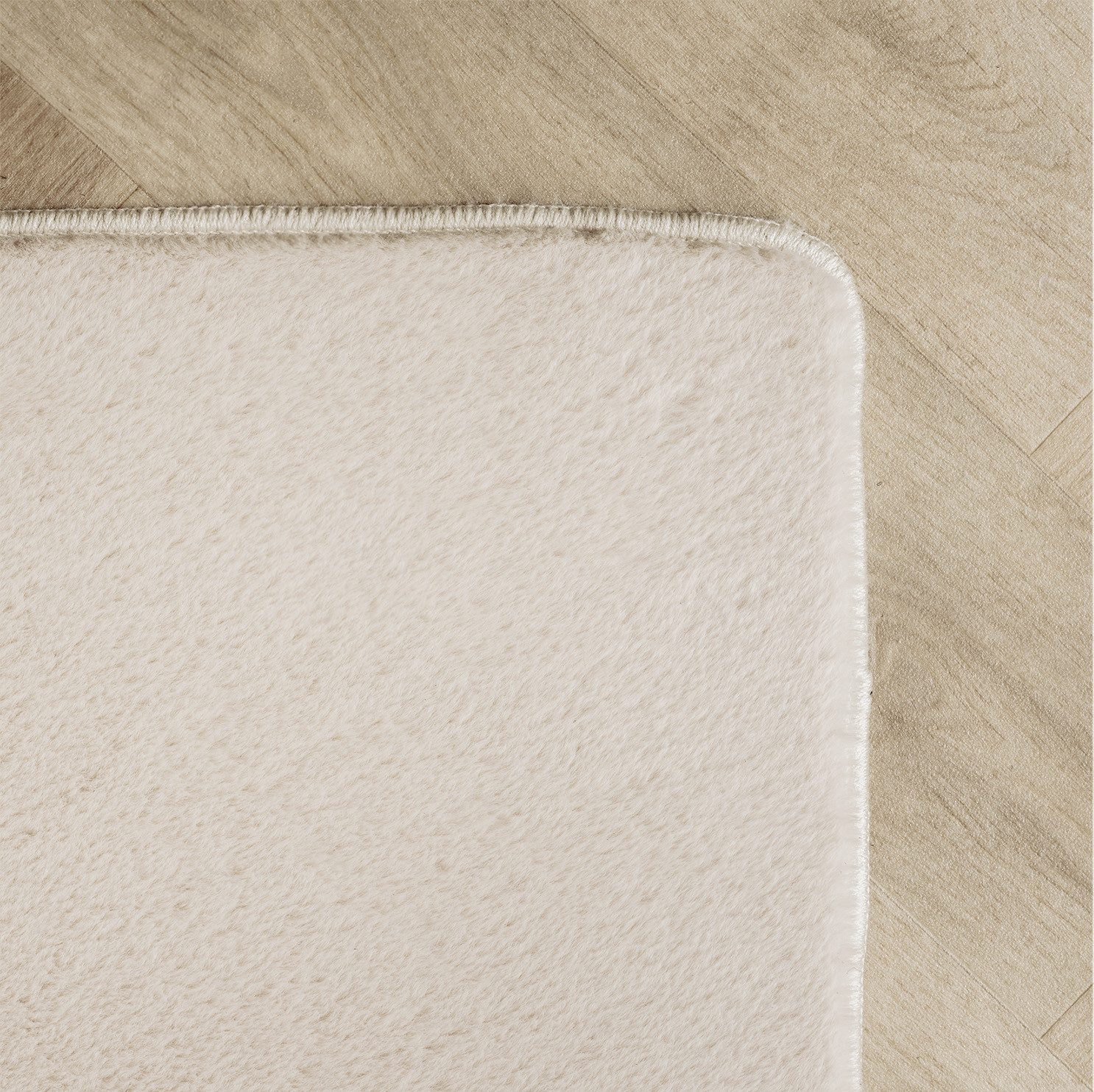 KADIMA DESIGN Teppich ISAR Wohnzimmer Waschbar Schlafzimmer Wohnzimmerteppich Esszimmer Uni, Rund, Höhe: 13 mm, Creme, 80x80 cm, Strapazierfähig Modern Esszimme – Bild 4 von 5