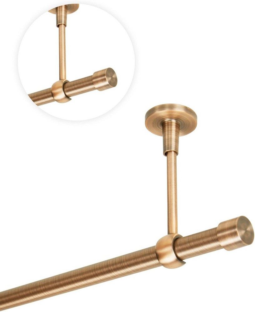 MDEKOR Gardinenstange Vorhangstange 19mm, 1-läufig, 1-läufig Wand oder Deckenmontage, 120 cm Kupfer