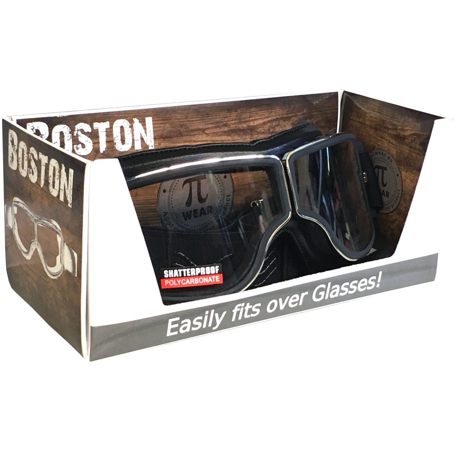 PiWear Motorradbrille PiWear Boston schwarz CL