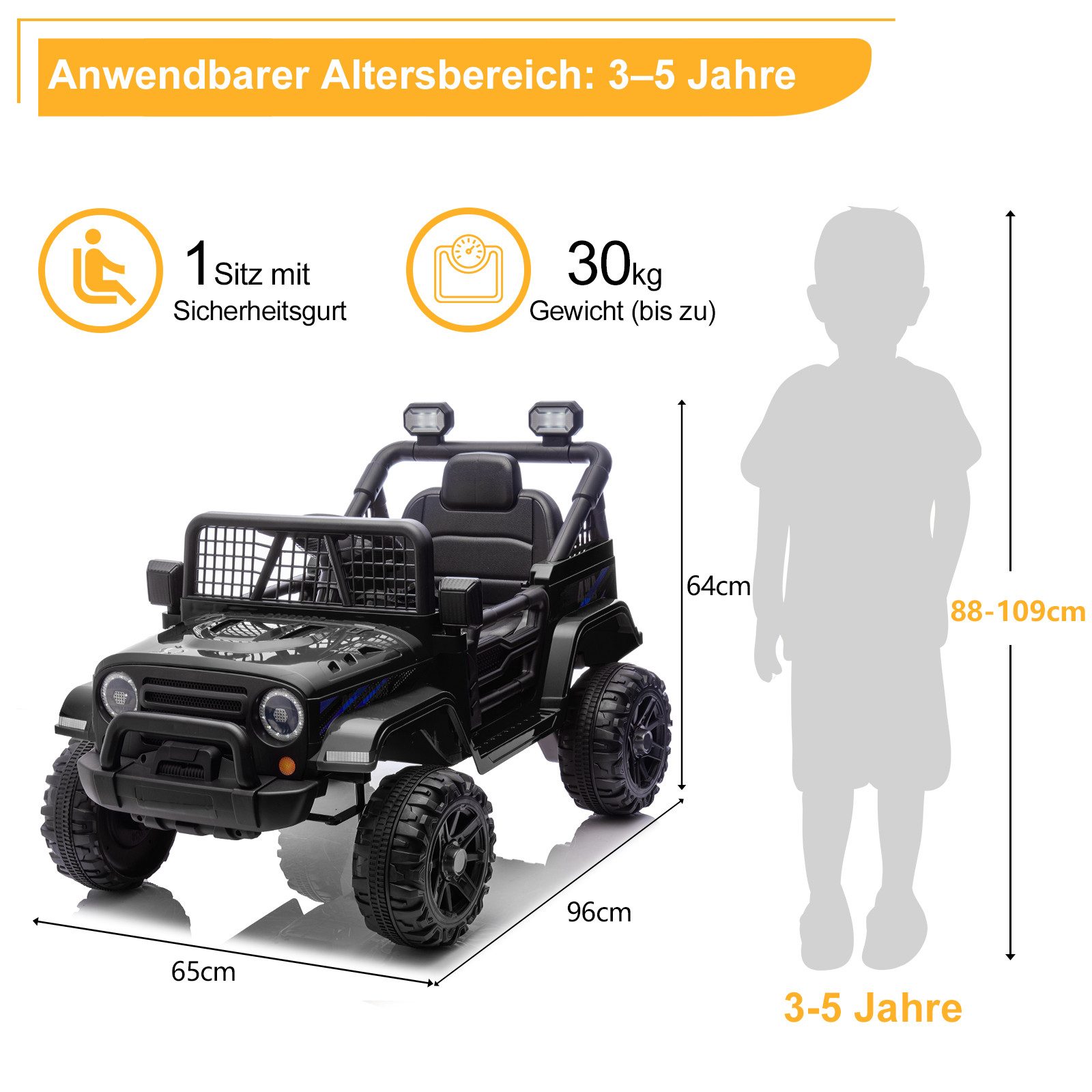 LALAHO Elektro-Kinderauto Elektroauto für Kinder, kinder elektroauto mit 2,4 GHzFernbedienung
