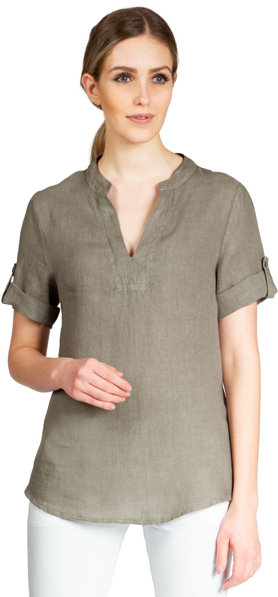 Caspar Shirtbluse BLU024 elegante Damen Halbarm günstig online kaufen