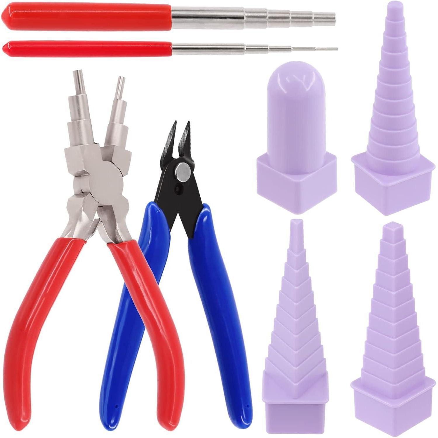 LuxusKollektion Zangenset Drahtschlaufen-Werkzeugset 8-teilig mit 6in1 Bügelzange für Schmuck