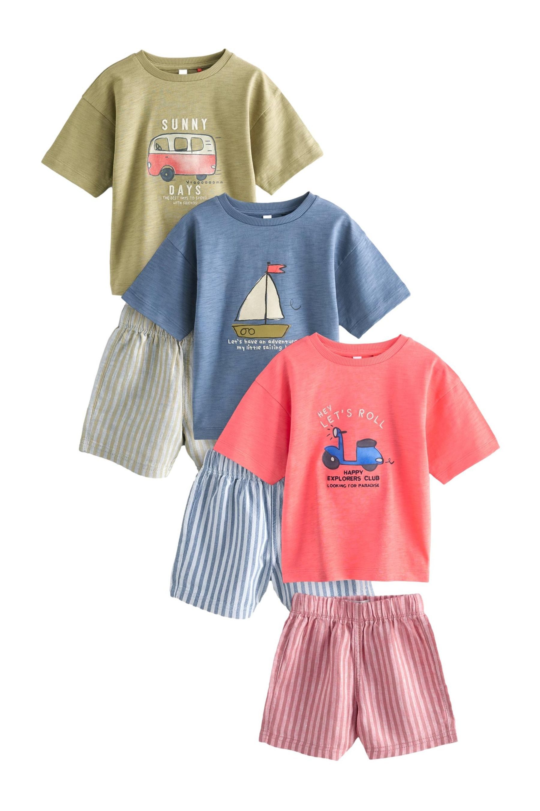 Pyjama Kurze Schlafanzüge aus Gewebe, 3er-Pack