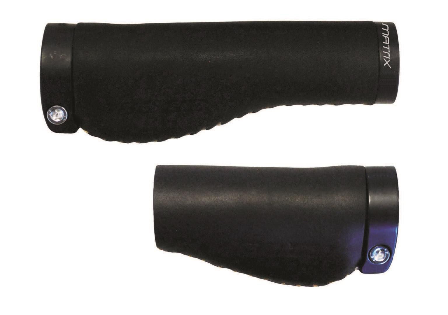 MATRIX Fahrradlenkergriff Matrix Lenkergriff G2 Leder beidseitiger Lockring lang/kurz