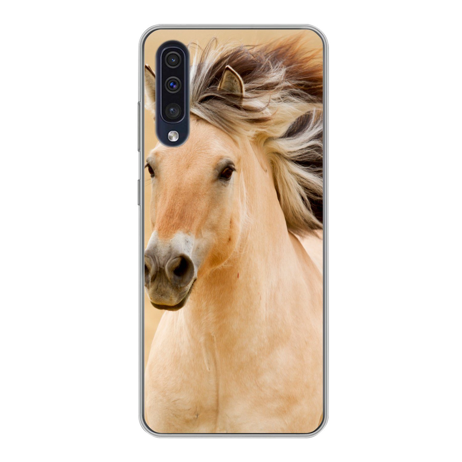 MuchoWow Handyhülle für Samsung Galaxy A30s Pferde - Tiere - Mähne - Porträt, Smartphone-Bumper, Print, Handy Schutzhülle Dünn