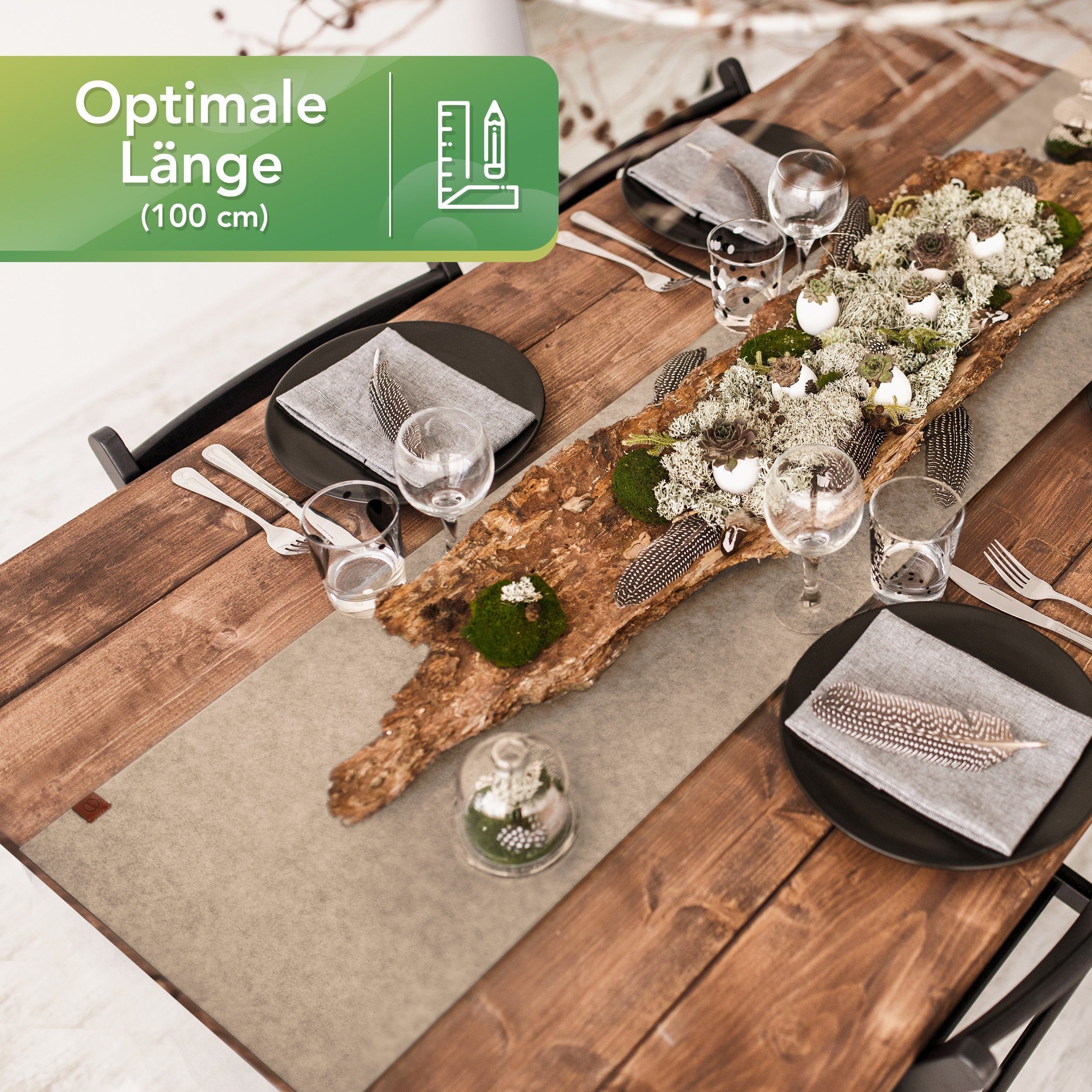 Sidorenko Tischläufer moderner Tischläufer aus Filz - Abwaschbare Tischdeck günstig online kaufen