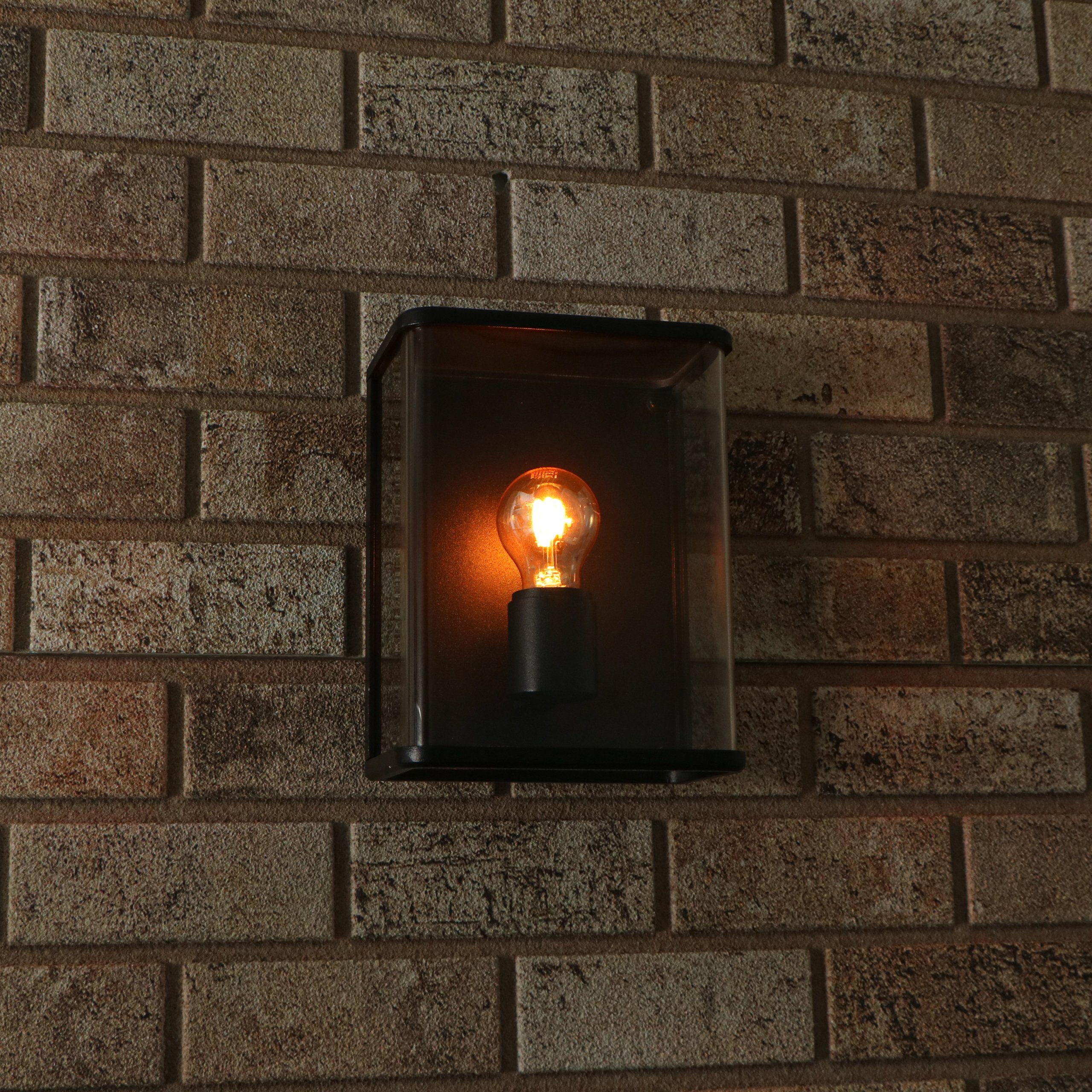 light LED, Außen-Wandleuchte 1000669 Außen-Wandleuchte, 1x schwarz LED's E27 LED IP44