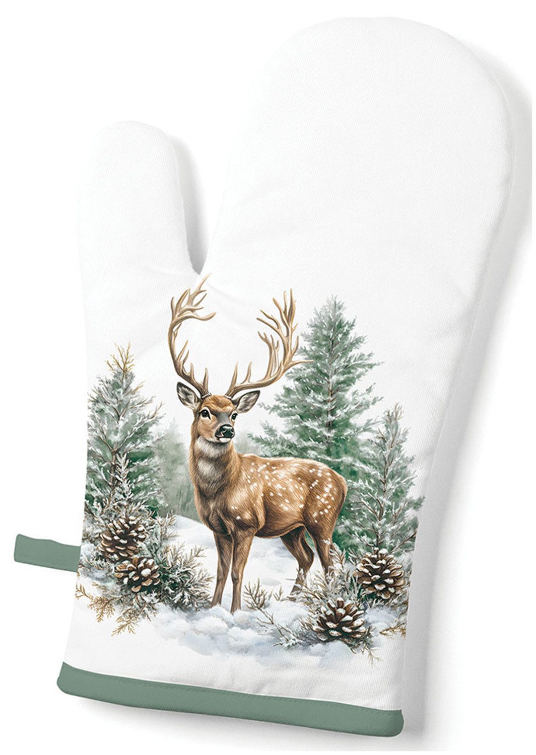 Ambiente® Topfhandschuhe Winter stag, (1-tlg., 1-teilig), Ofenhandschuh wattiert Größe: ca.18x30cm