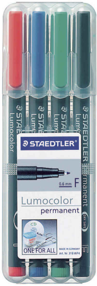 STAEDTLER Kreidemarker »Staedtler Universalstift Lumocolor permanent, F 318 WP4, 4er-Set«