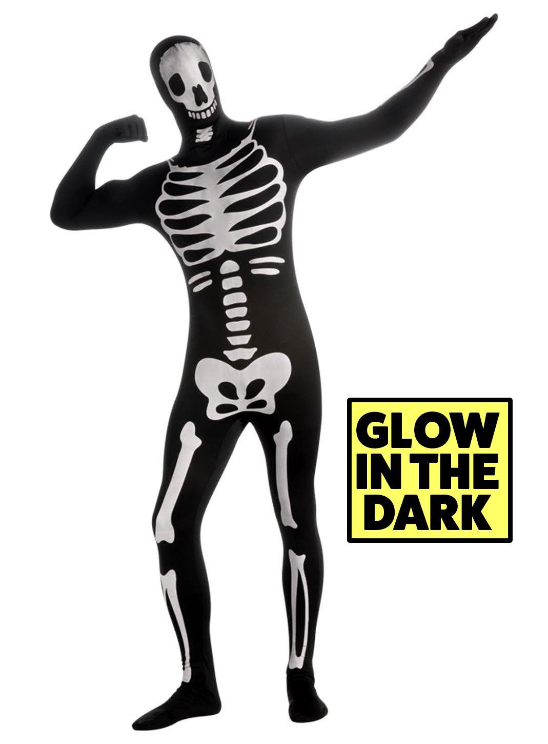 Rubie´s Kostüm Skelett Ganzkörperkostüm Glow in the Dark, Ganz schön gruselig, wenn die Knochen im Dunkeln leuchten!
