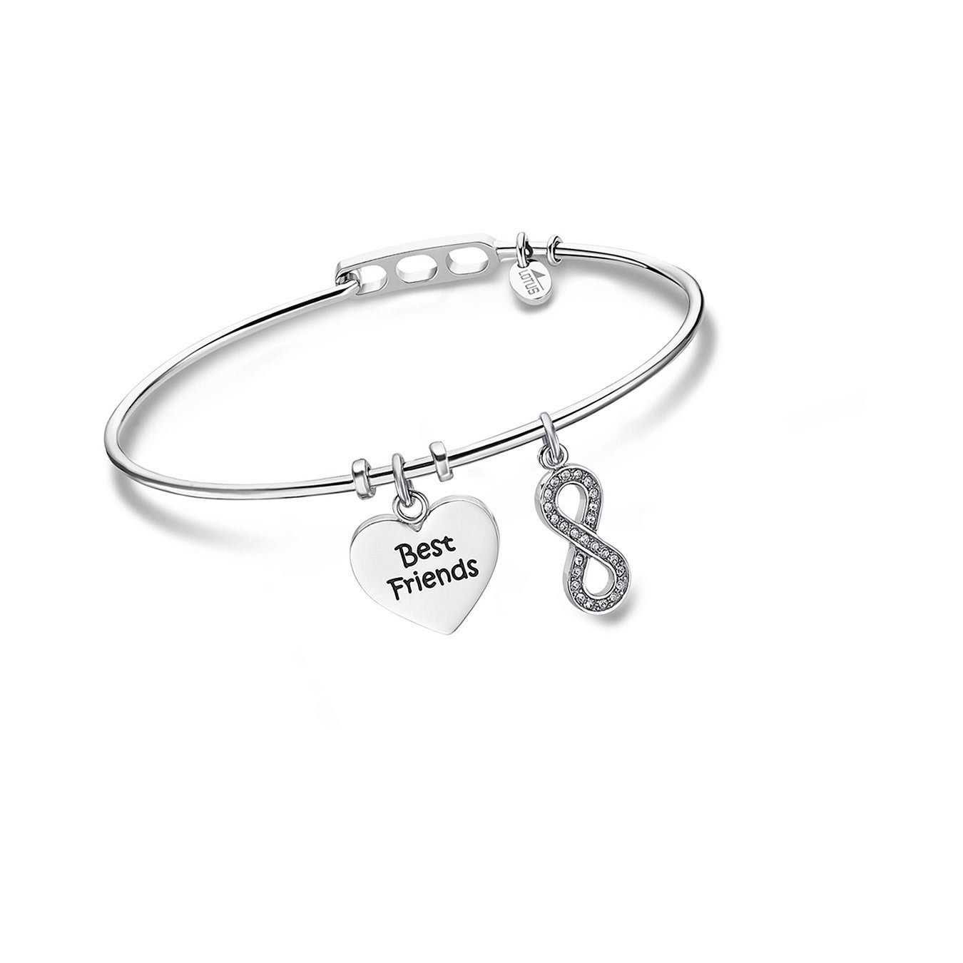 Lotus Style Armreif LOTUS Style Armreif silber Charms, für Damen aus Edelstahl (Stainless Steel)
