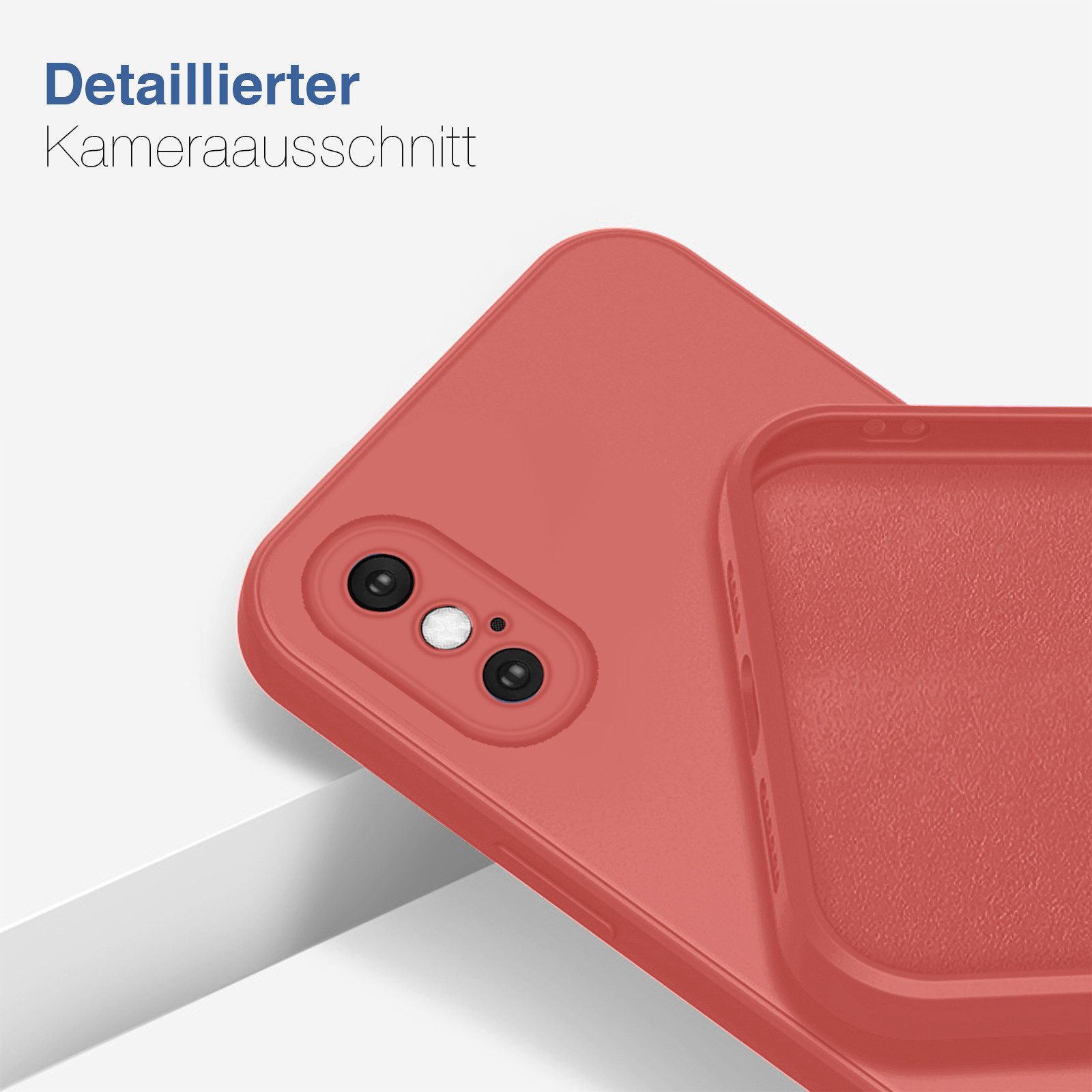 Tec-Expert Handyhülle SoftGrip Cover Hülle für Apple iPhone X, Handy Case Bumper integrierter Kameraschutz flexibel