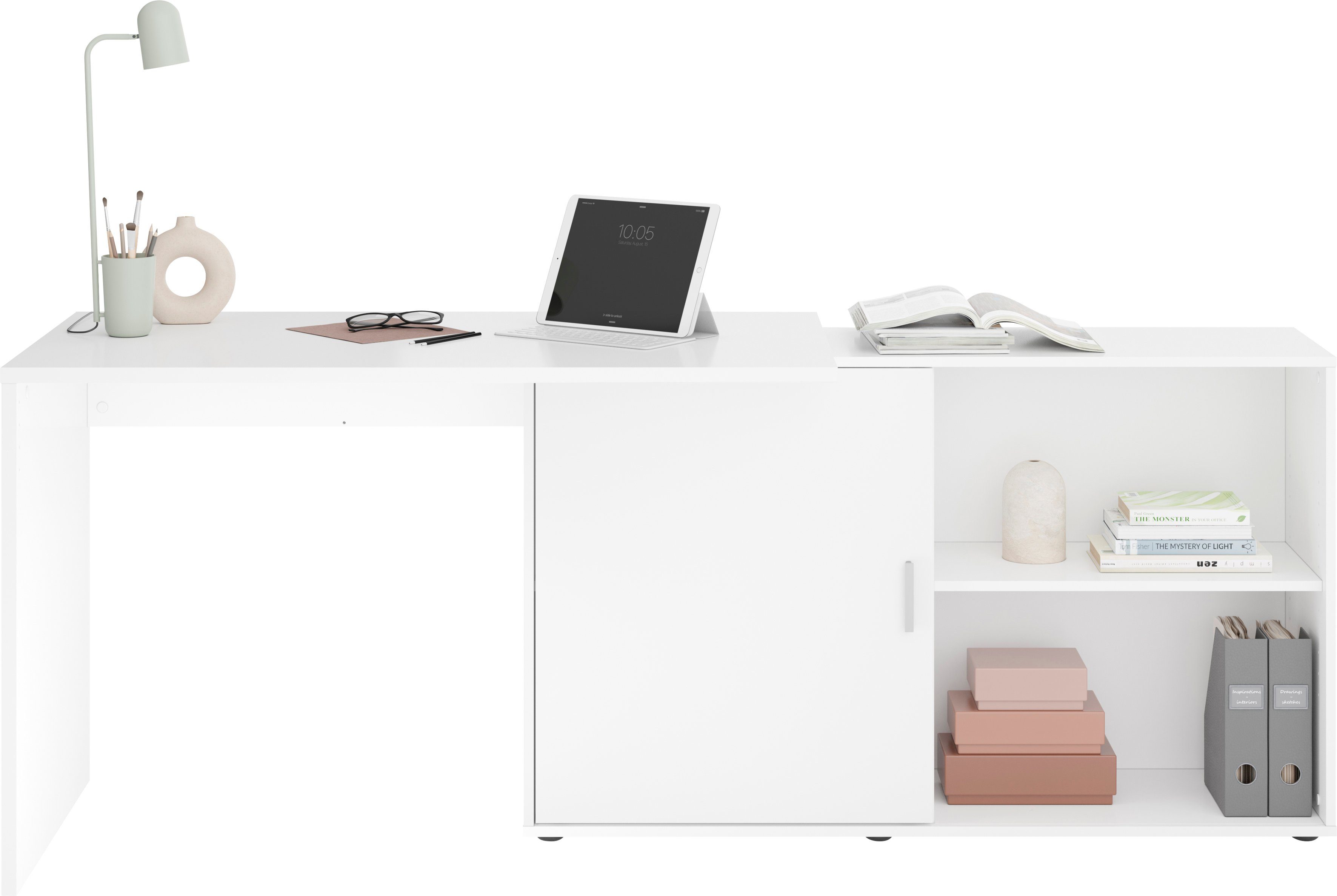 FMD Eckschreibtisch Valley, Breite 118 cm