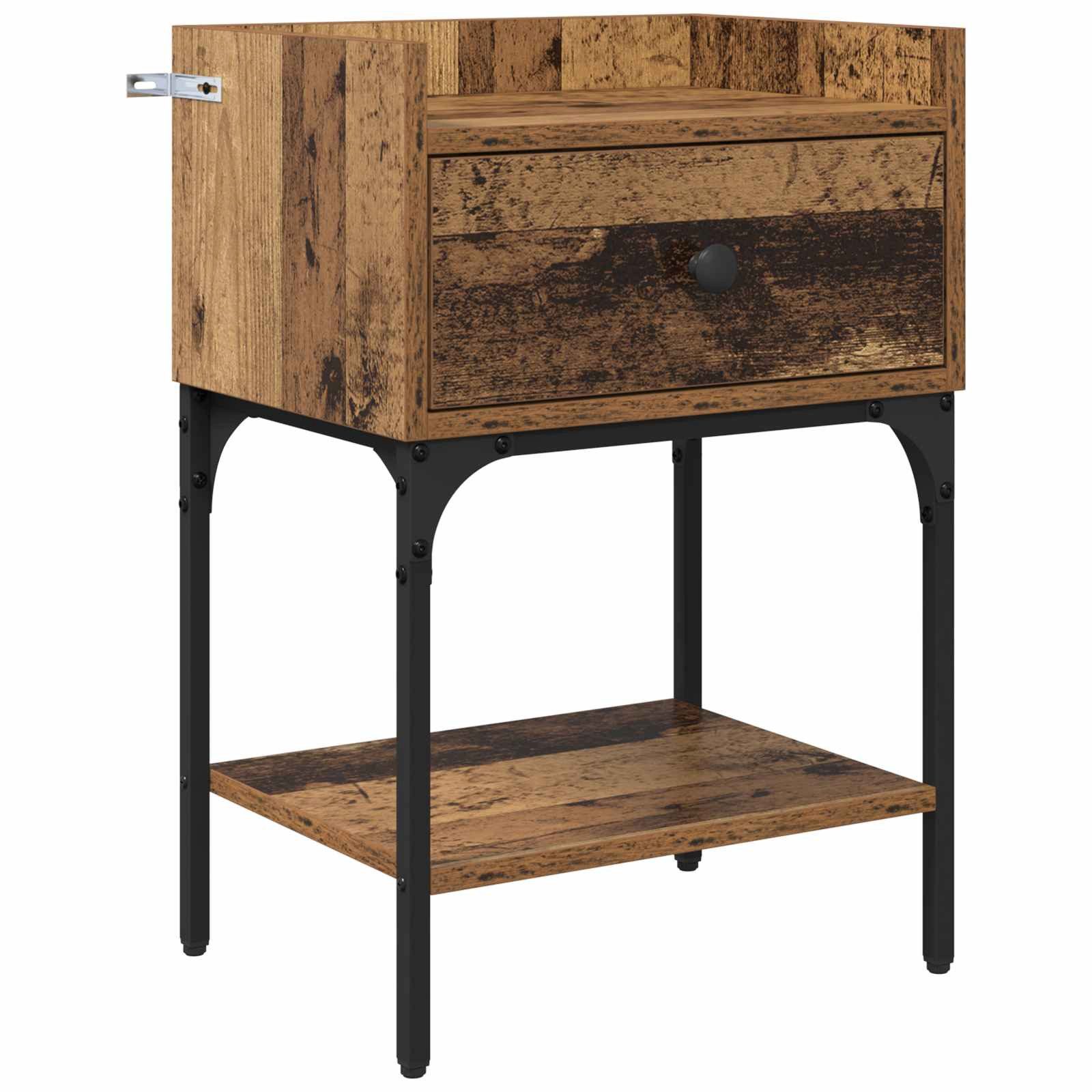 Nachttisch Nachttisch mit Schubladen Altholz 40 x 29 x 60 cm Holzwerkstoff
