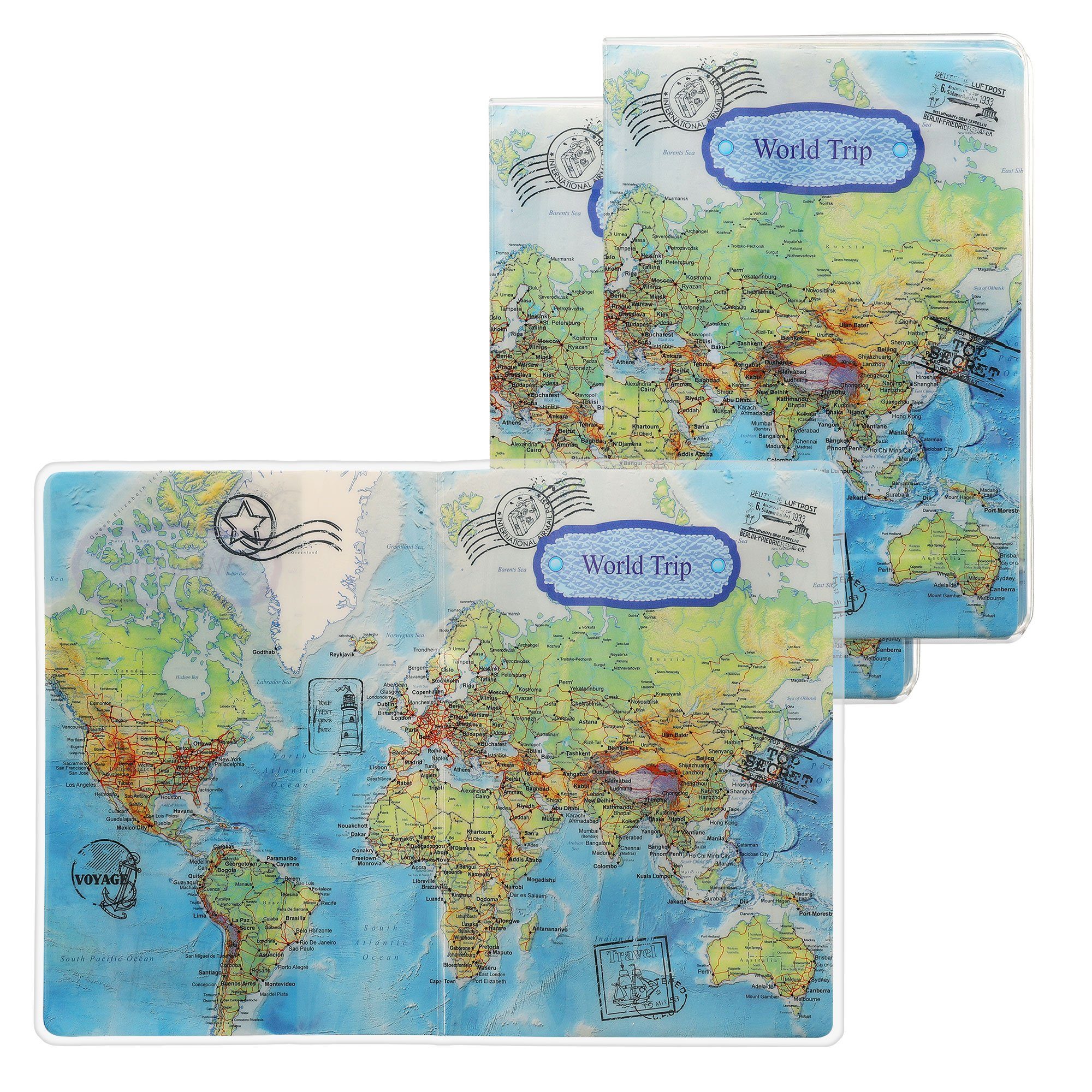 Etui 3x Reisepass Kunststoff Schutzhülle