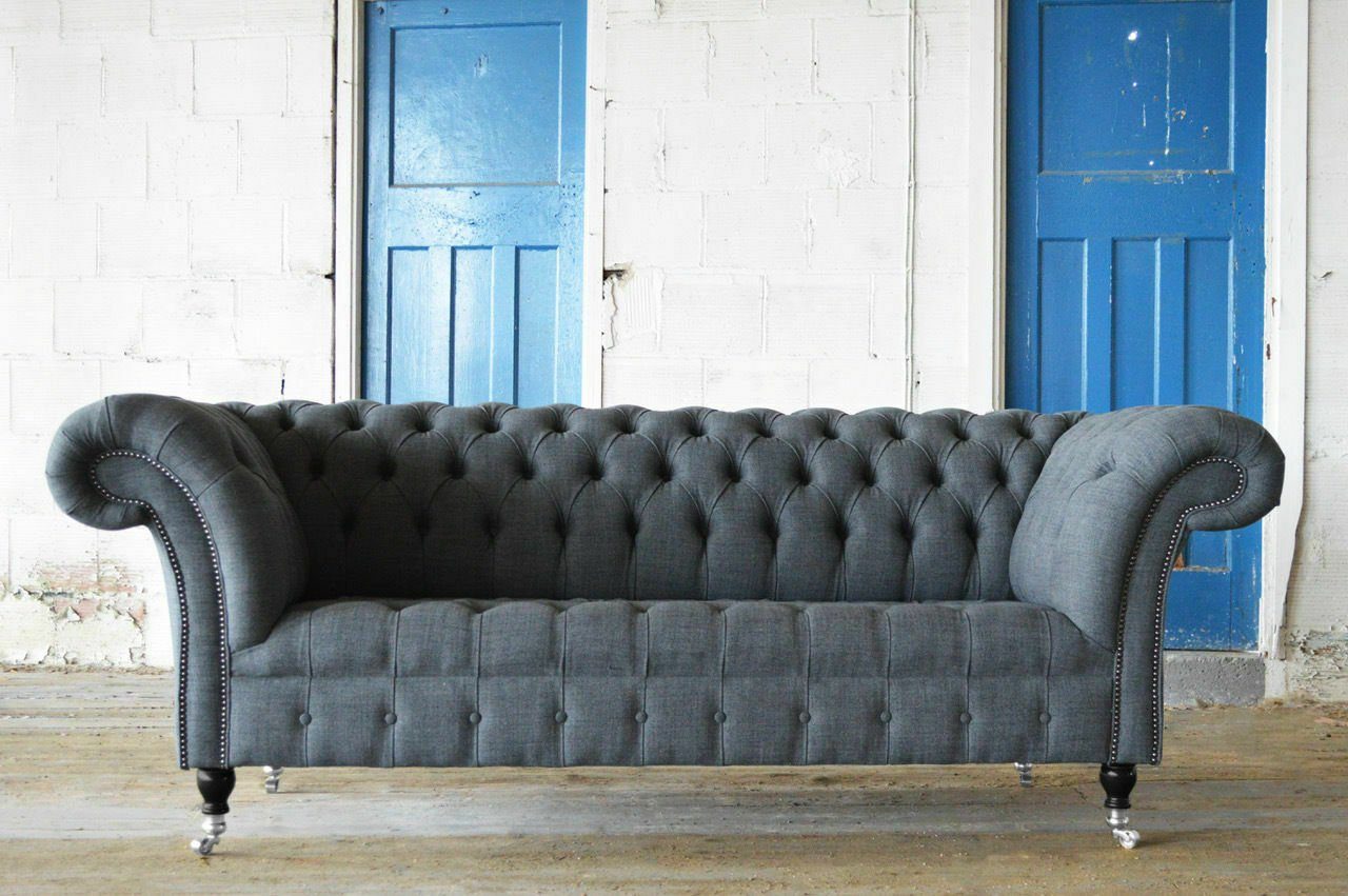Chesterfield-Sofa, Sofa Design Leder Polster Chesterfield Luxus JVmoebel Garnitur Sitz Couch