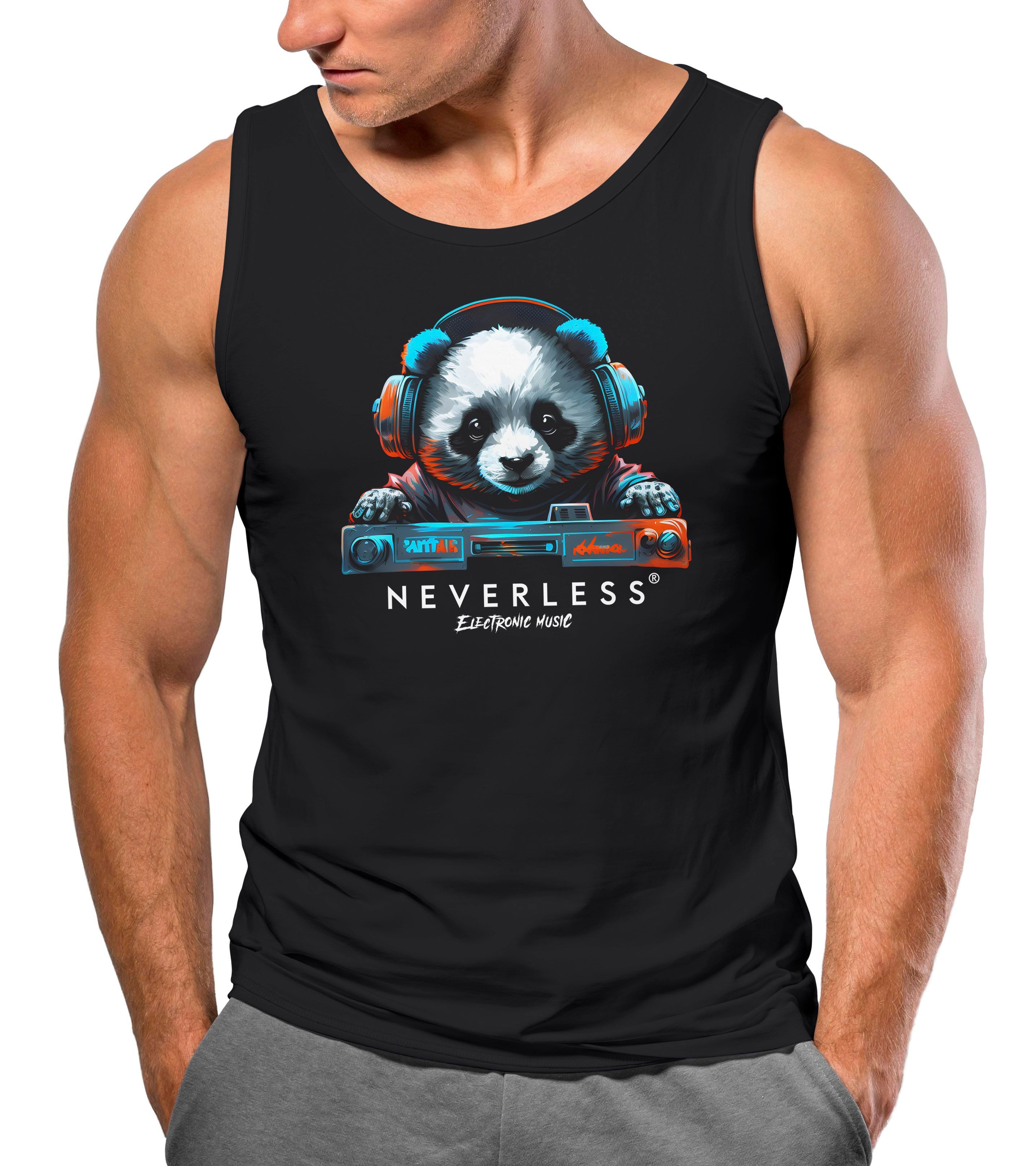 Neverless Tanktop Herren Tank-Top Panda Bär günstig online kaufen