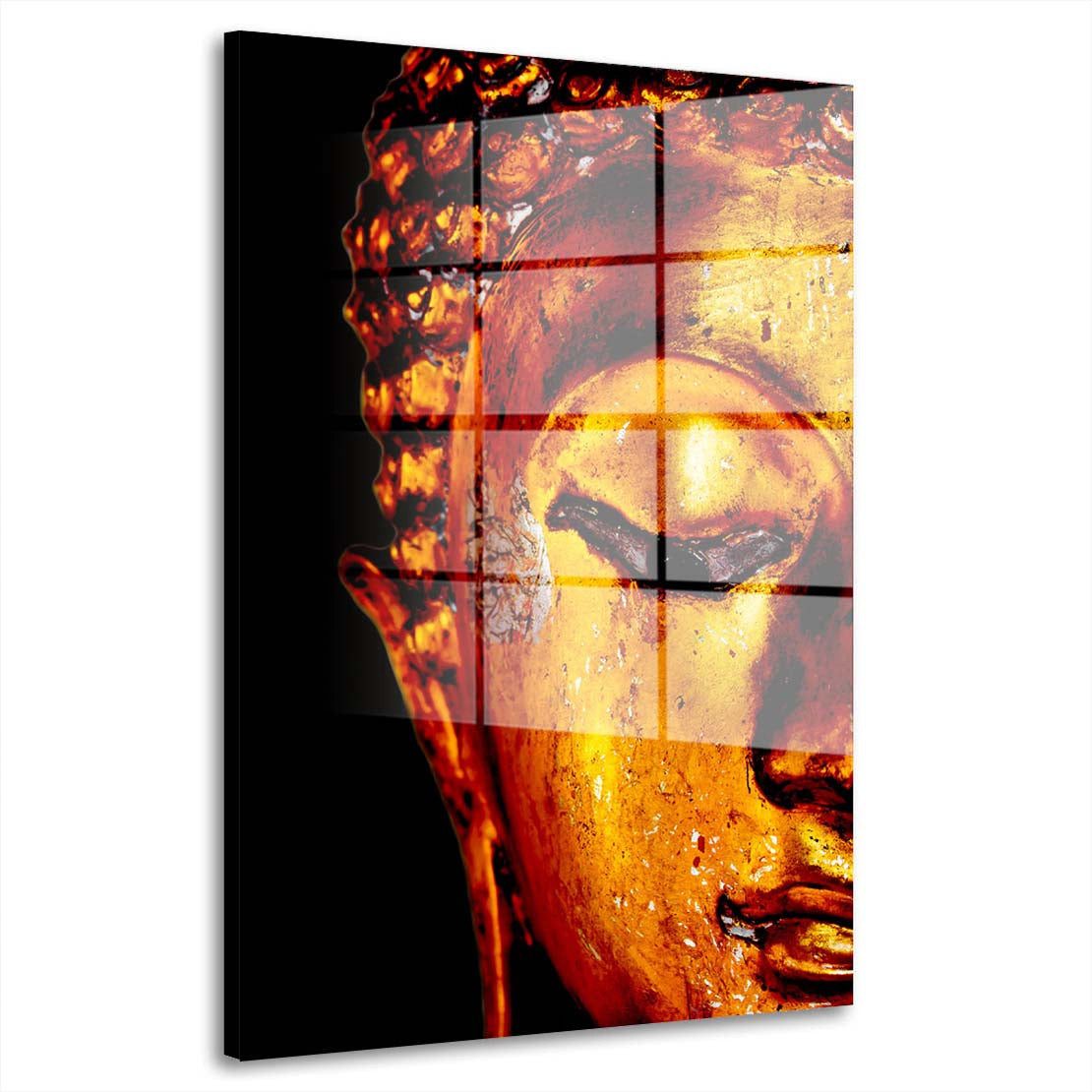 Acrylglasbild Buddha Gold Edition Acrylglas Wandbild Bild Wanddeko Wohnzimmer XL